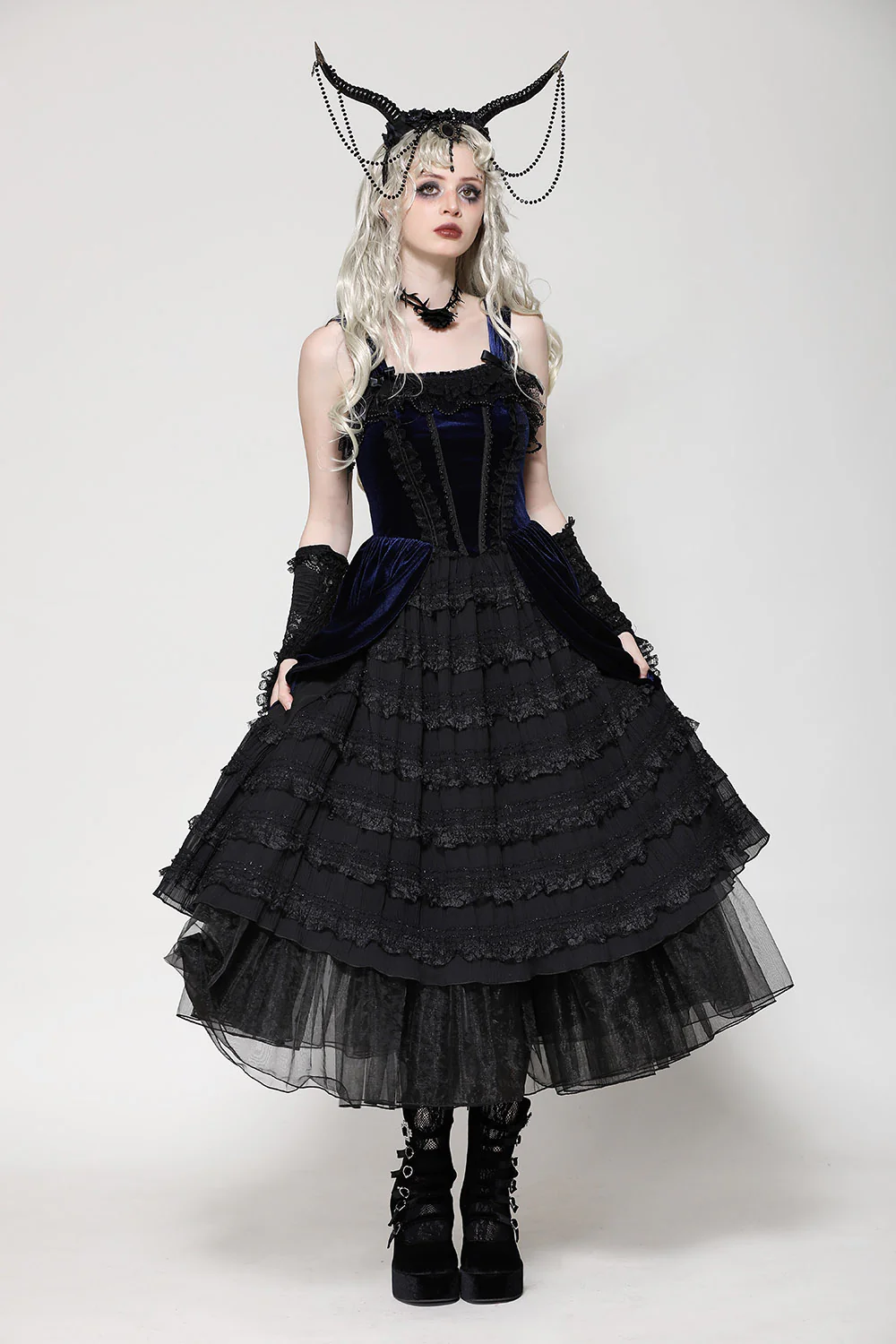 Dark Alice in Wonderland Bustle Dress - Image 3