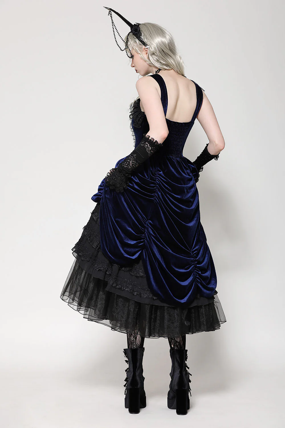 Dark Alice in Wonderland Bustle Dress - Image 6