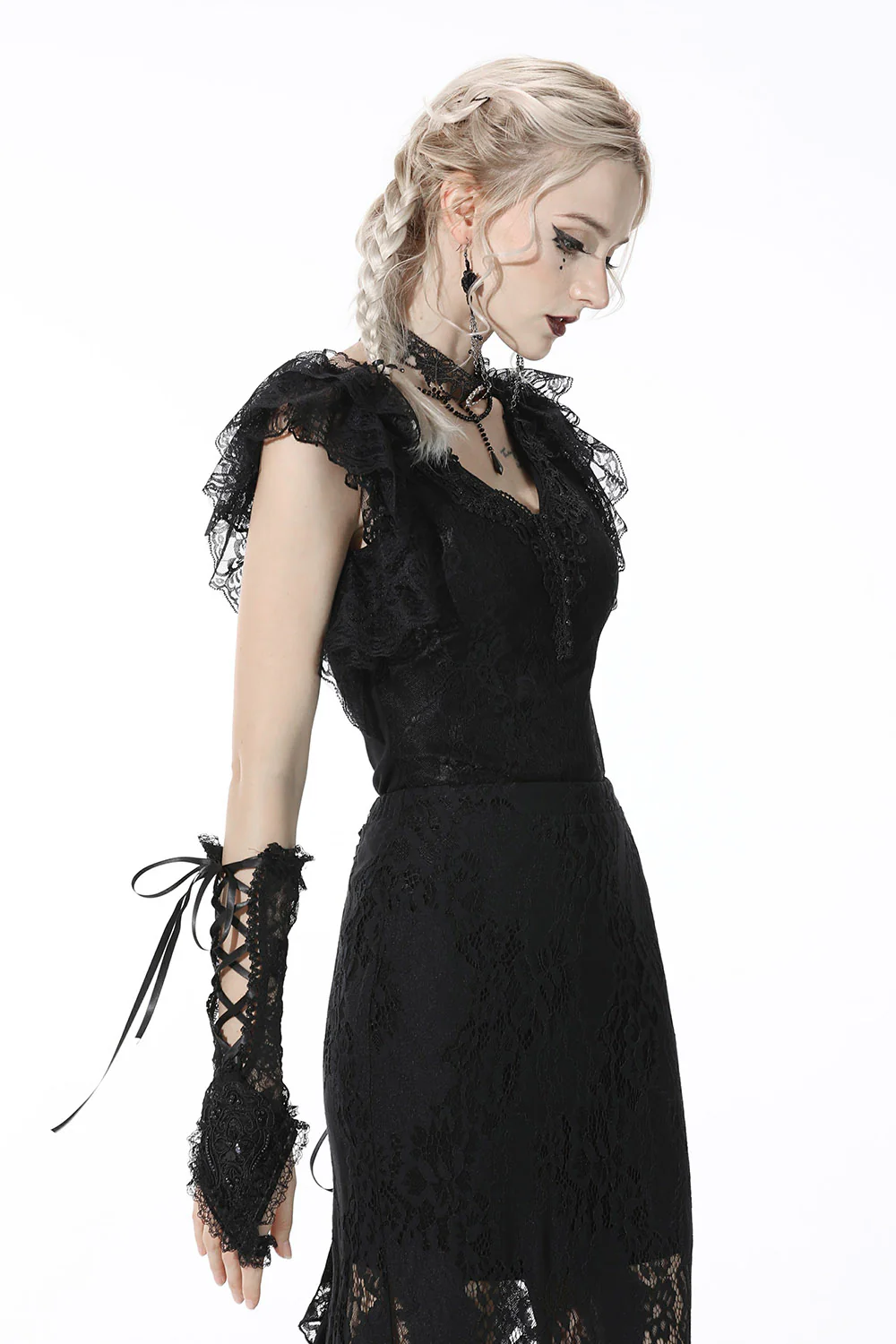 Dark Coquette Layered Ruffle Top - Image 3