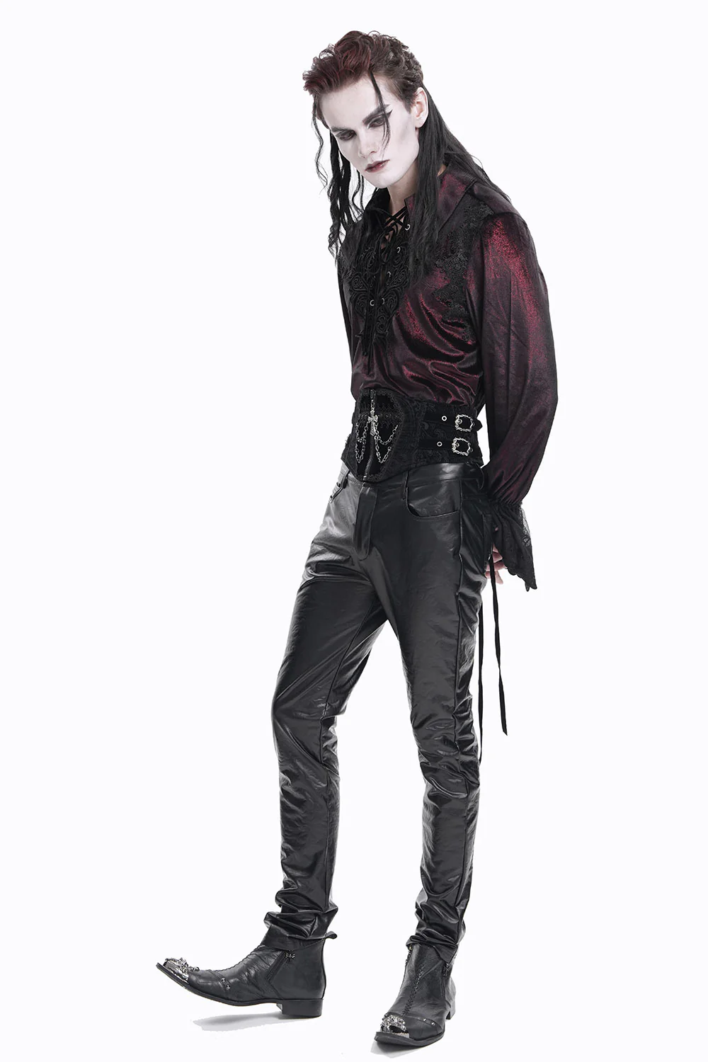 Dark One Damask Vegan Leather Pants