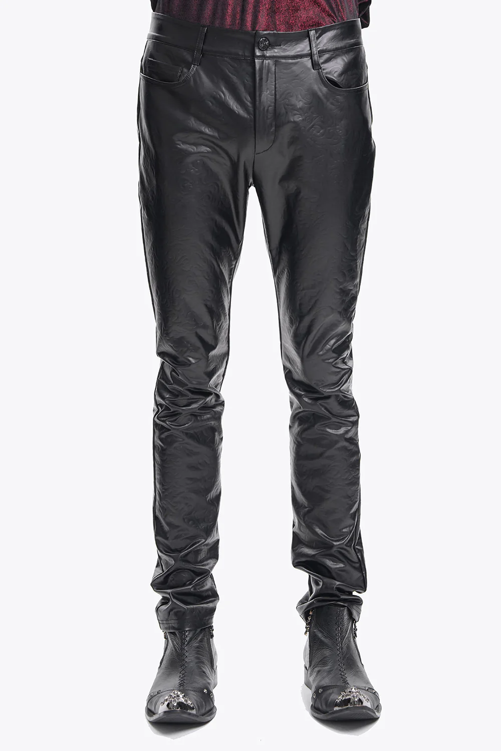 Dark One Damask Vegan Leather Pants - Image 2