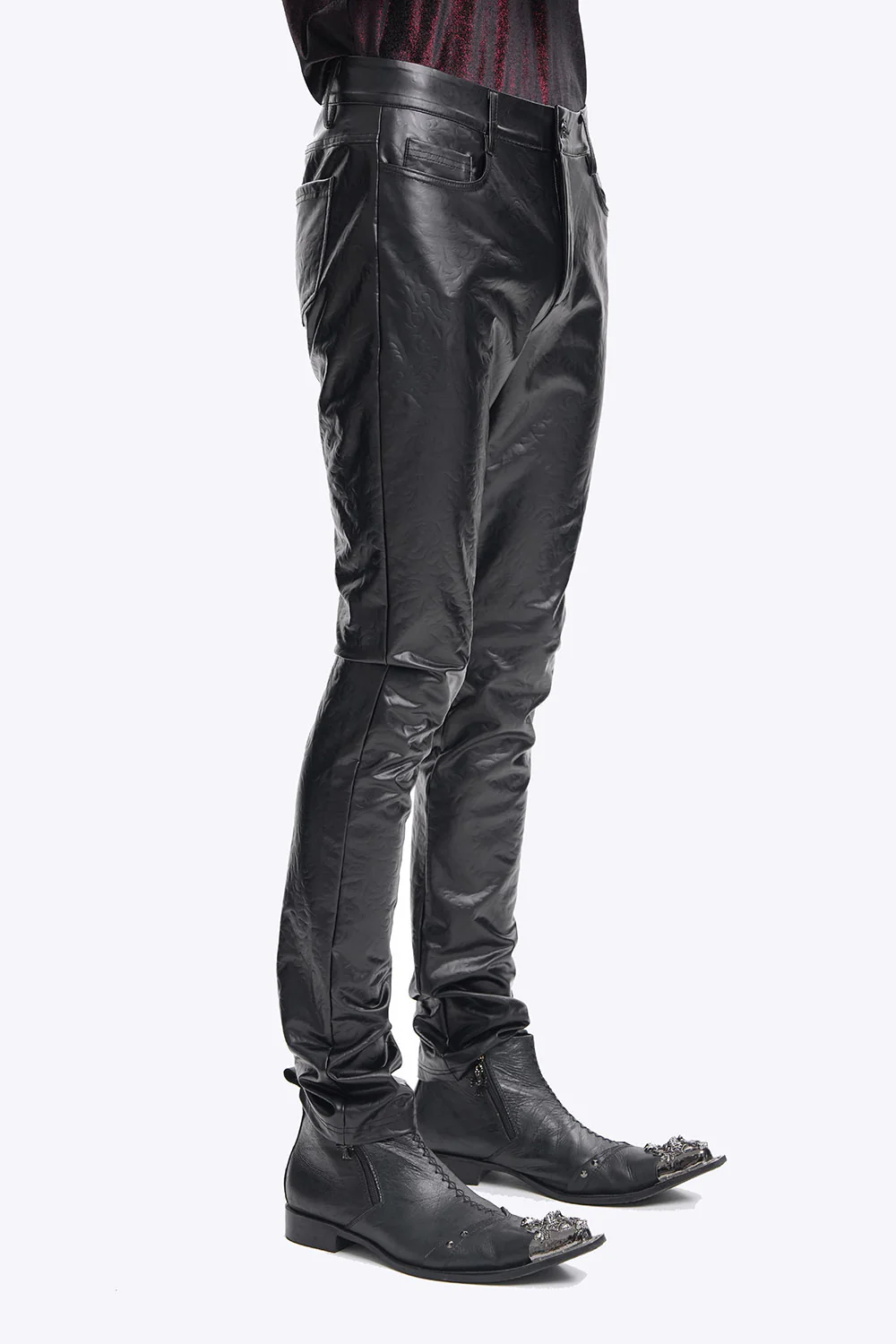 Dark One Damask Vegan Leather Pants - Image 3