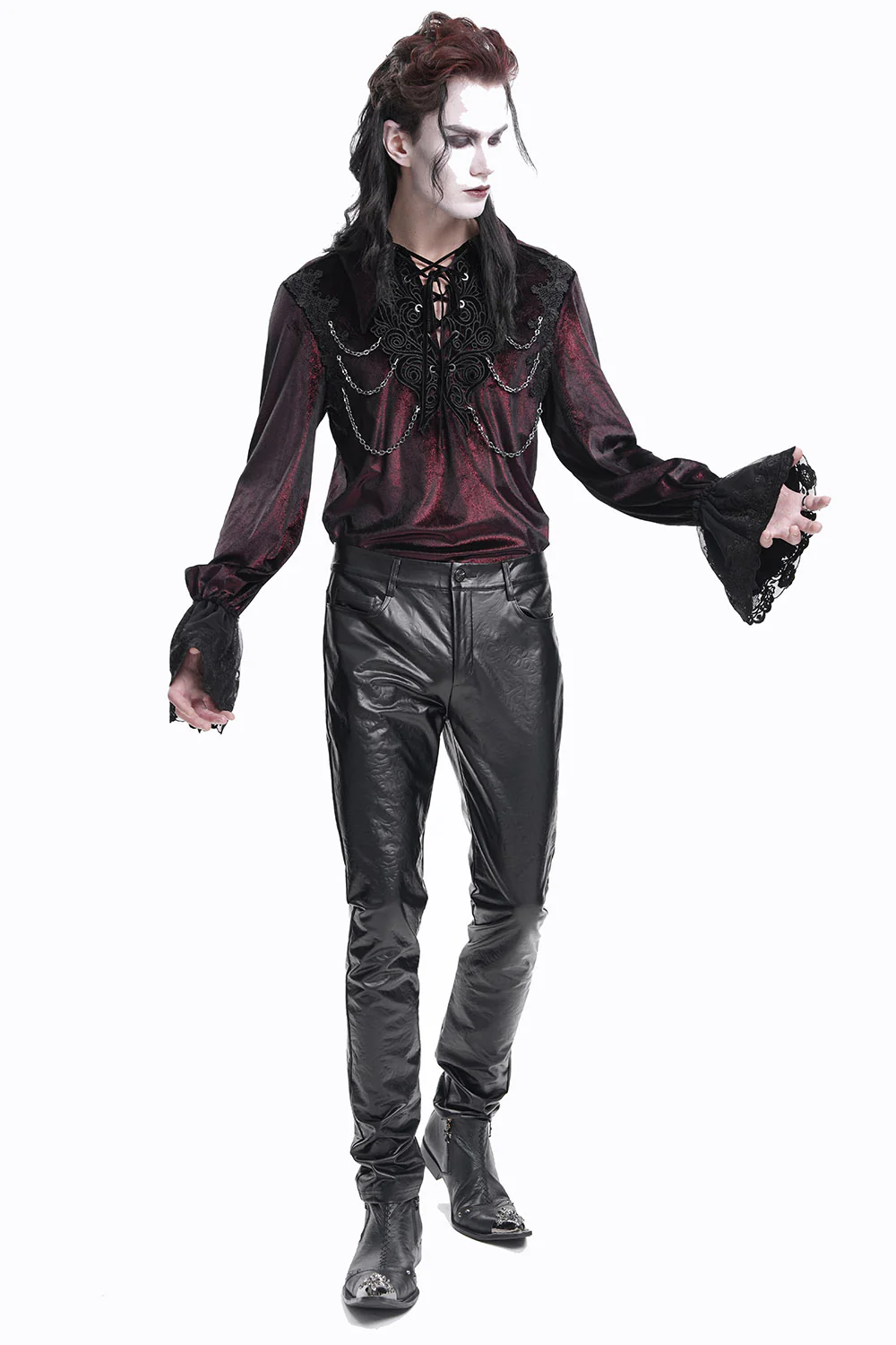 Dark One Damask Vegan Leather Pants - Image 6