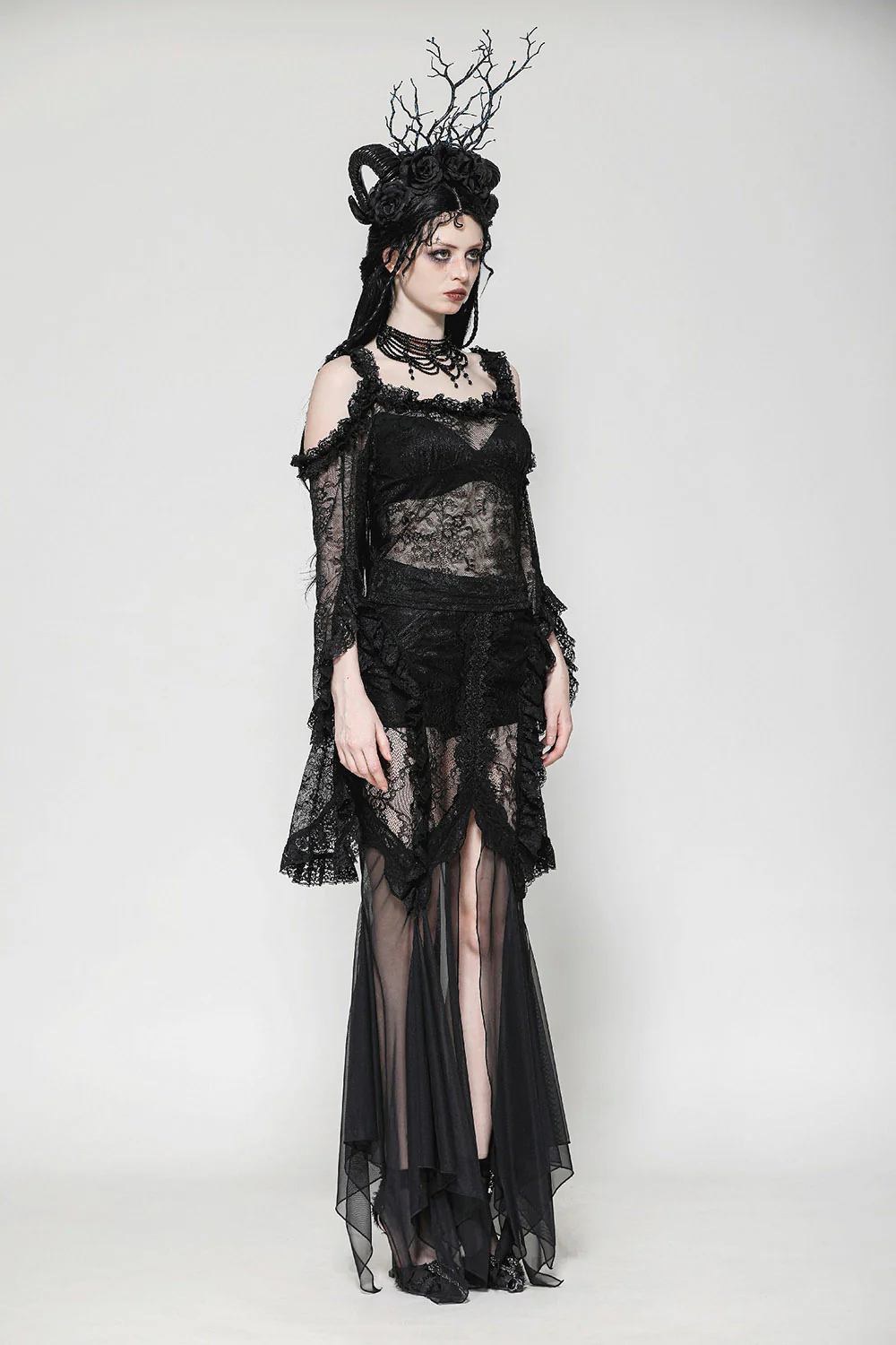 Dark Siren Irregular Hem Mermaid Skirt - Image 4