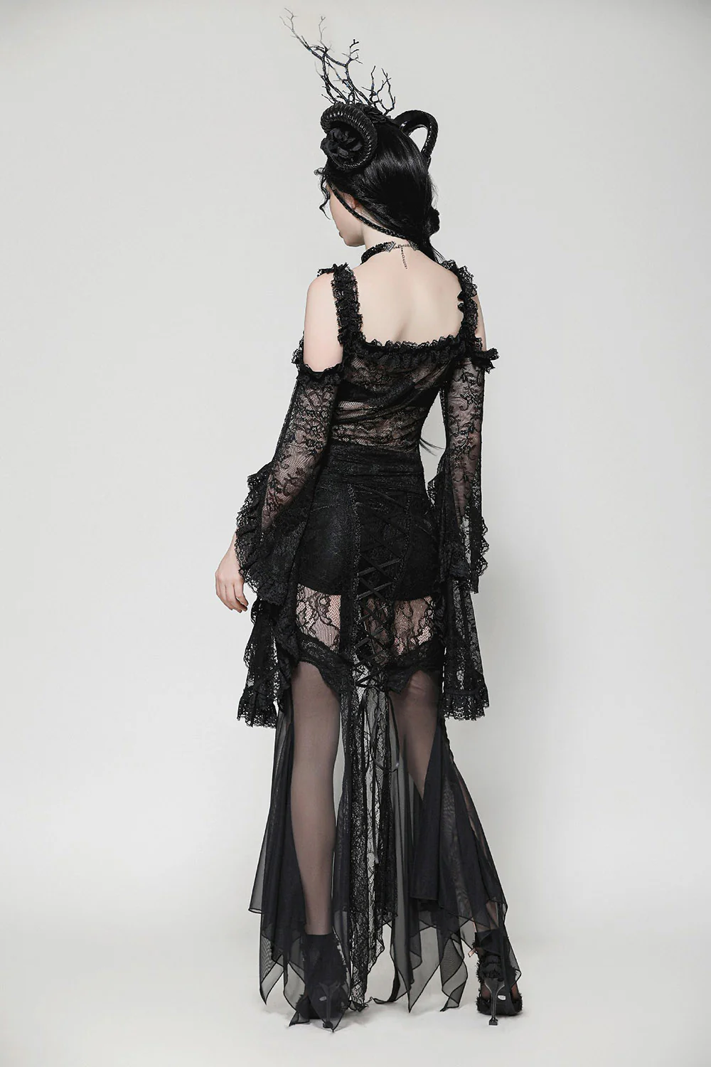 Dark Siren Irregular Hem Mermaid Skirt - Image 5