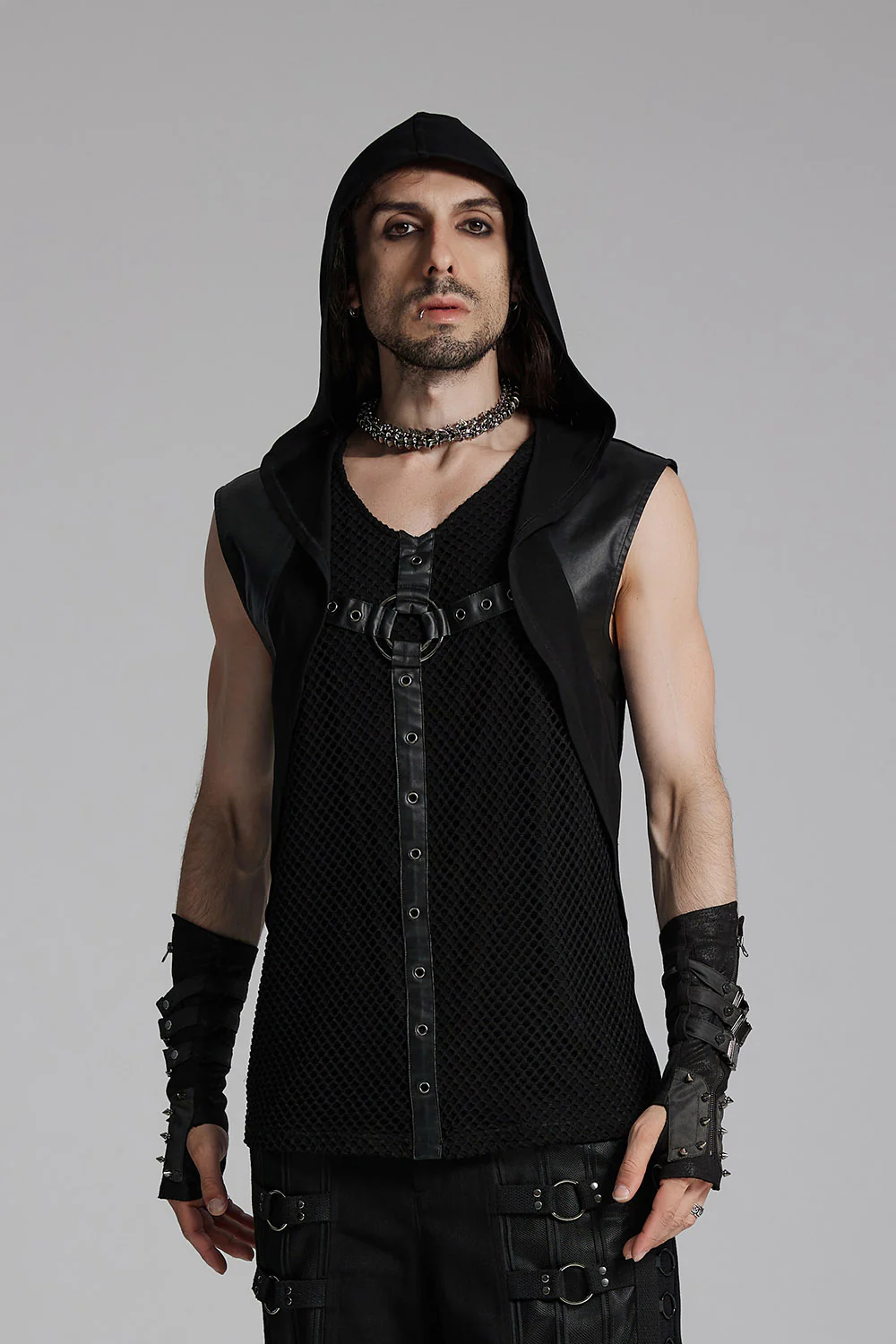Darkwave Cyber Tech Hooded Tank Top - Image 2