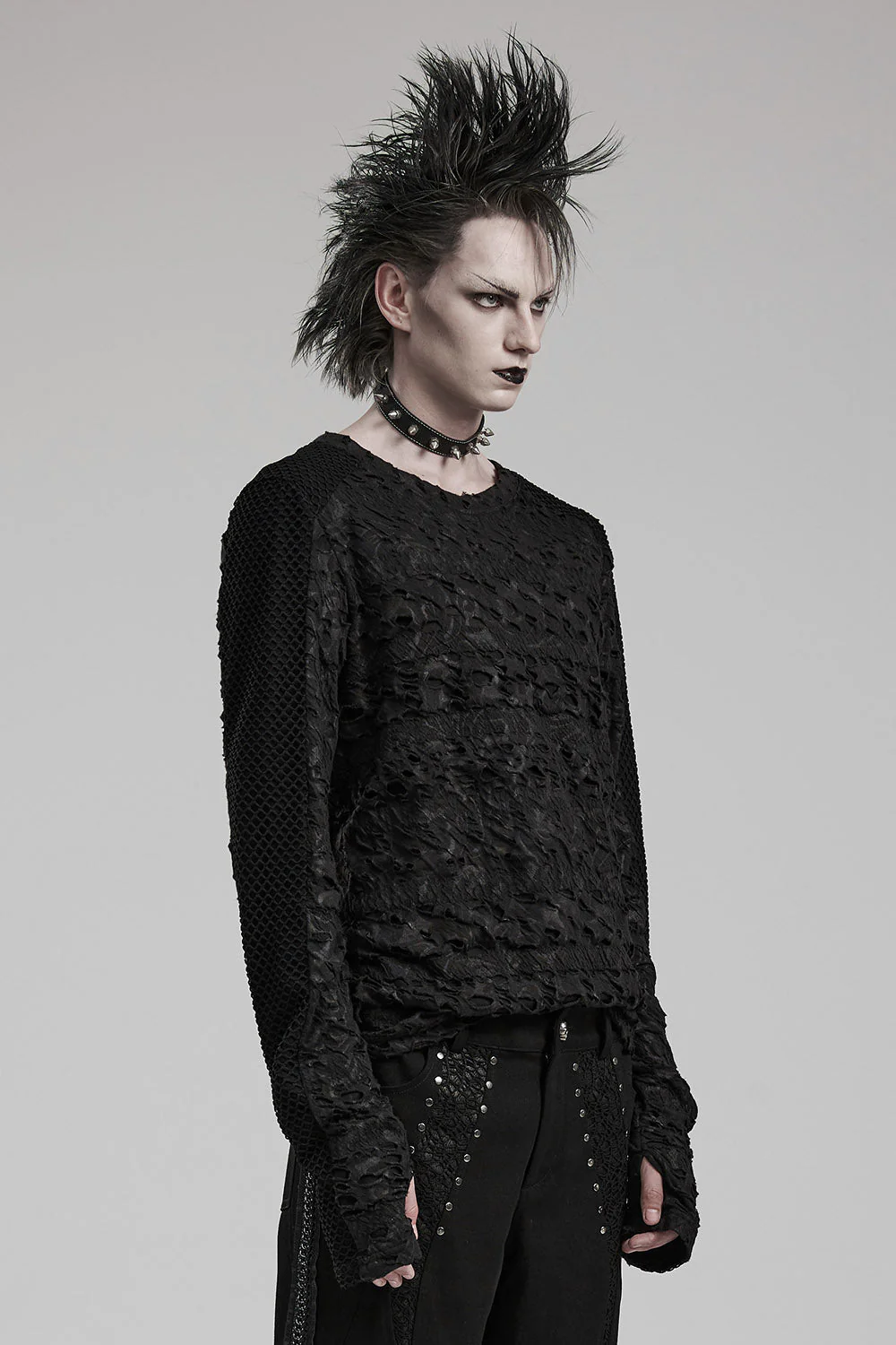 Dead Silence Distressed Long Sleeve Top - Image 4