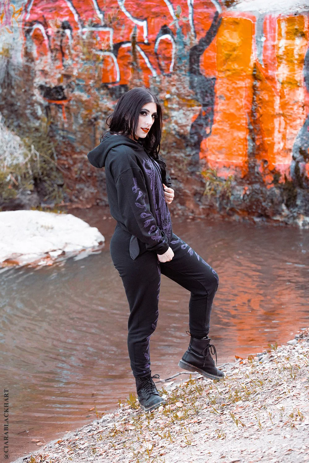 Death Raven Hoodie w/ Crow Sleeves [PURPLE] - Image 12