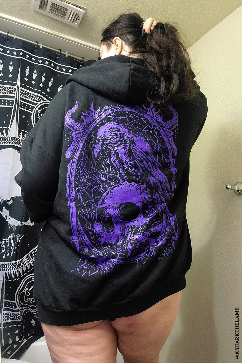 Death Raven Hoodie w/ Crow Sleeves [PURPLE] - Image 6