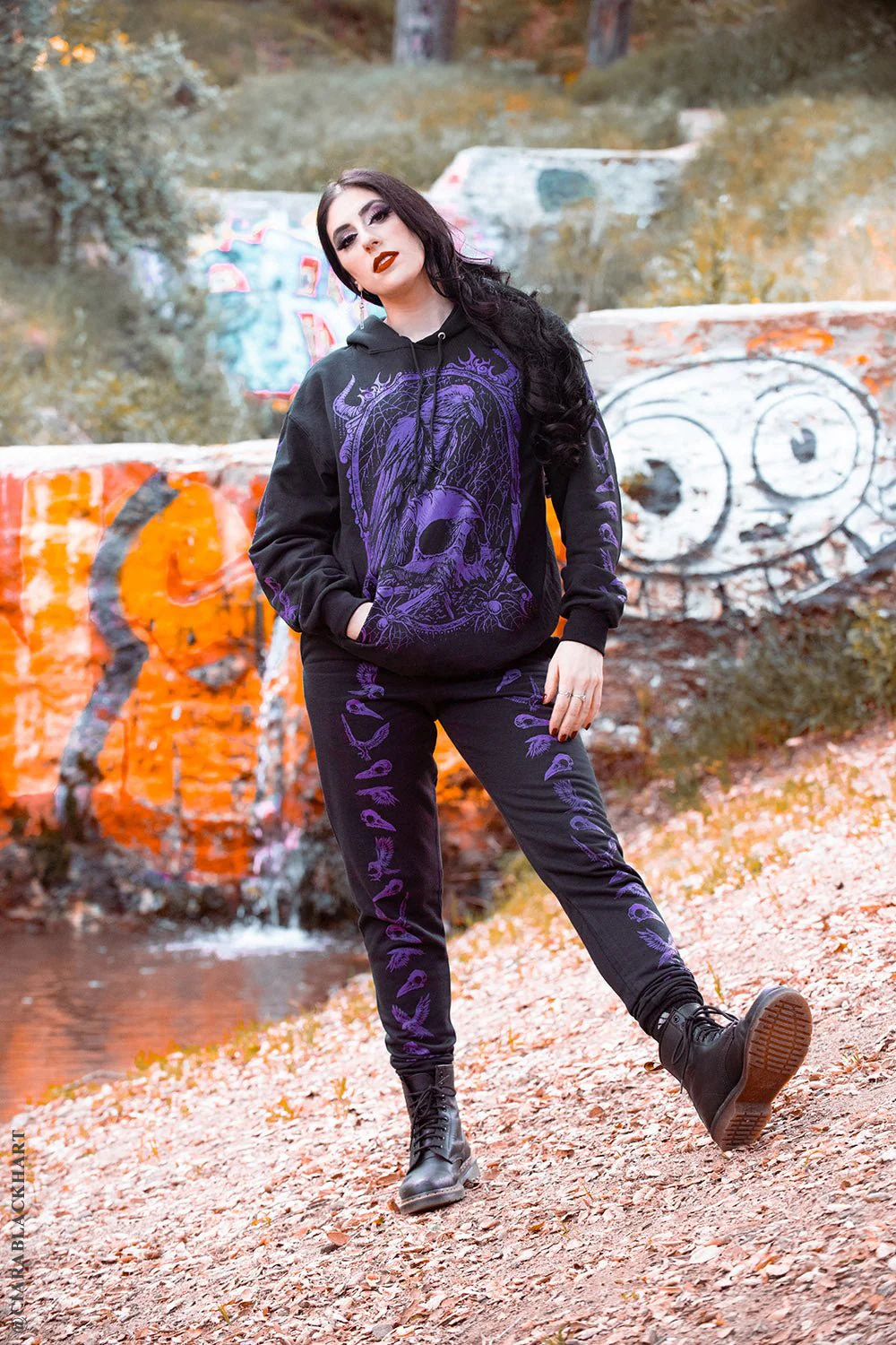 Death Raven Hoodie w/ Crow Sleeves [PURPLE] - Image 8