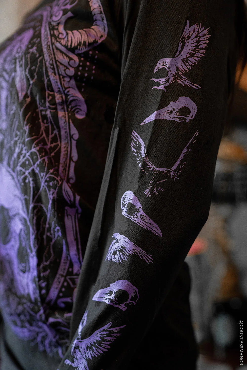 Death Raven T-shirt [PURPLE] - Image 3