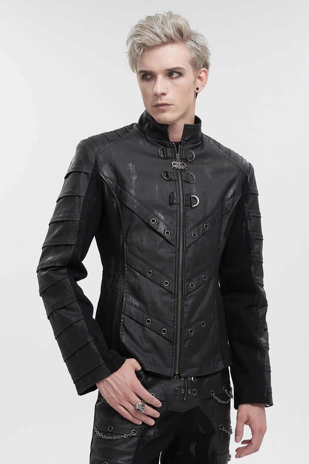 Death Tech Hand-Painted Moto Jacket