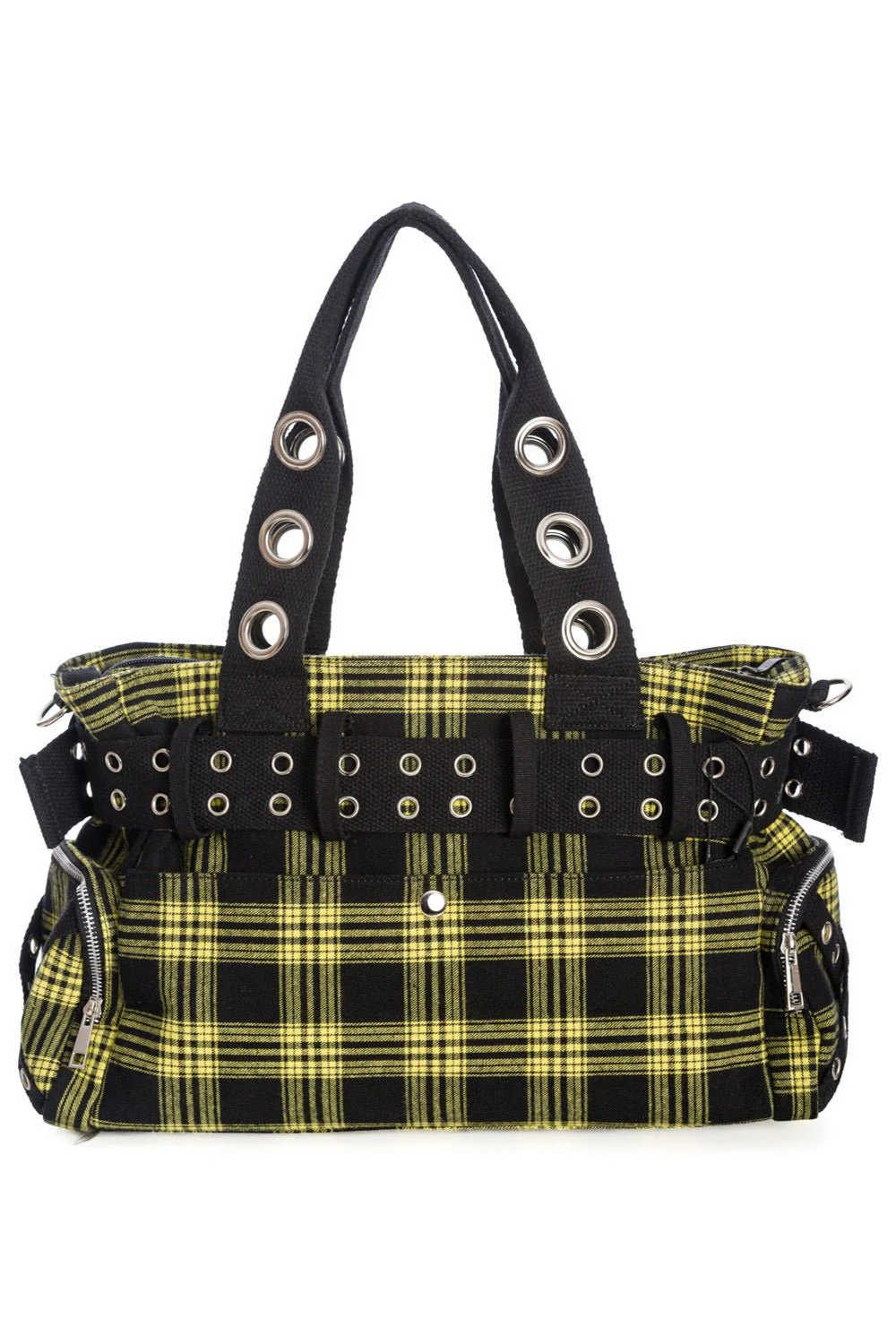 Deathhawk Punk Plaid Handbag [YELLOW] - Image 3
