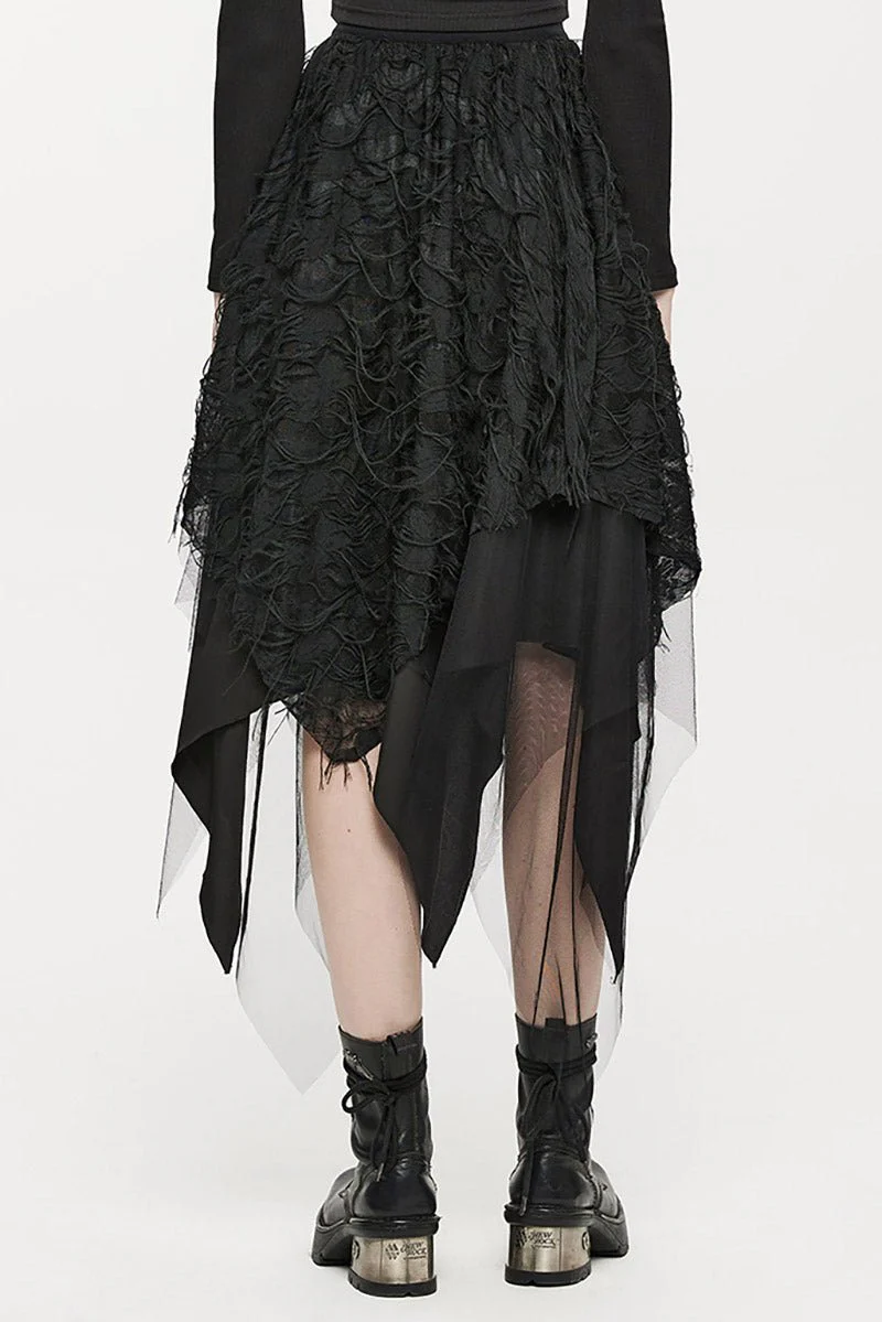 Deathmoth Distressed Midi Skirt - Image 4