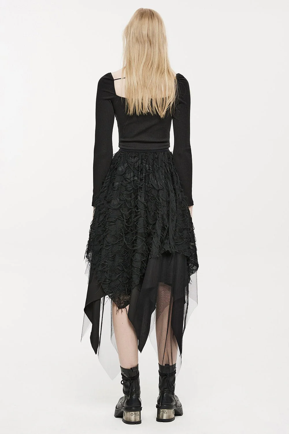 Deathmoth Distressed Midi Skirt - Image 6