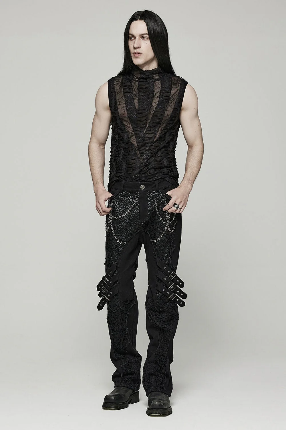 Deathweb Distressed Mesh Tank Top - Image 6