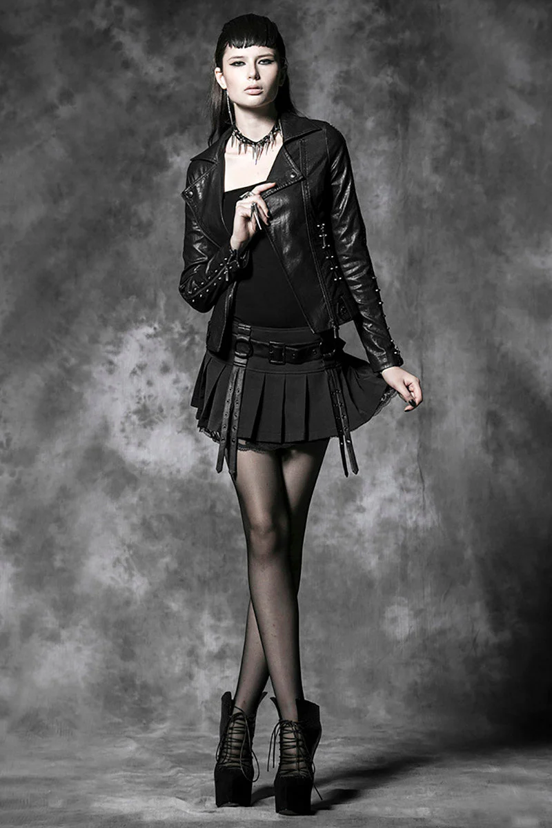 Diabolical Pleated Mini Skirt - Image 2