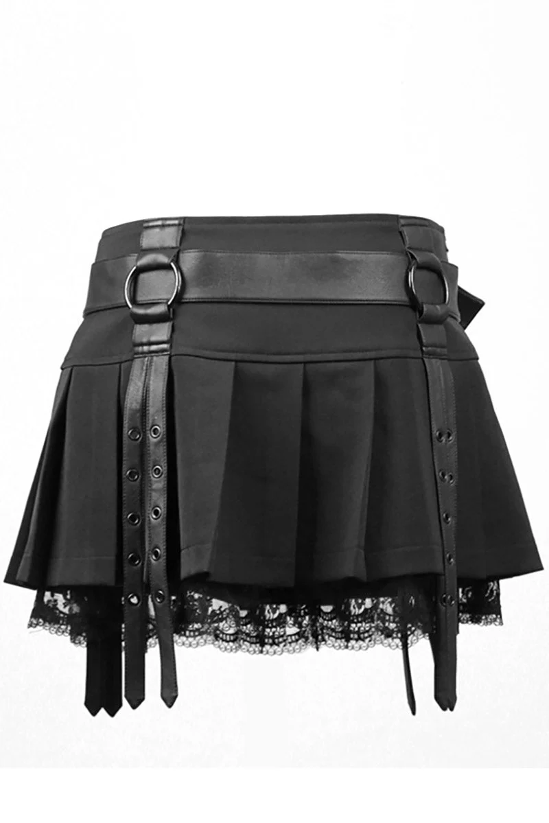 Diabolical Pleated Mini Skirt - Image 4