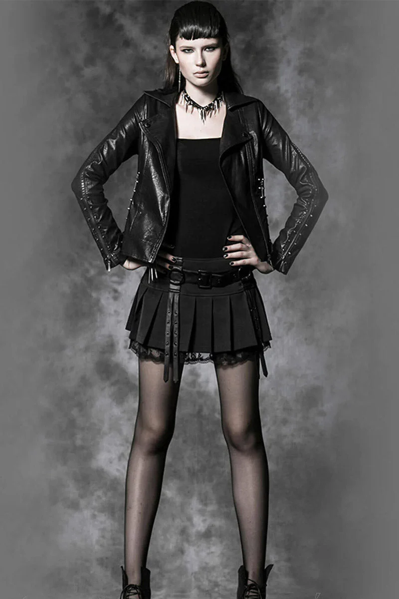 Diabolical Pleated Mini Skirt - Image 5