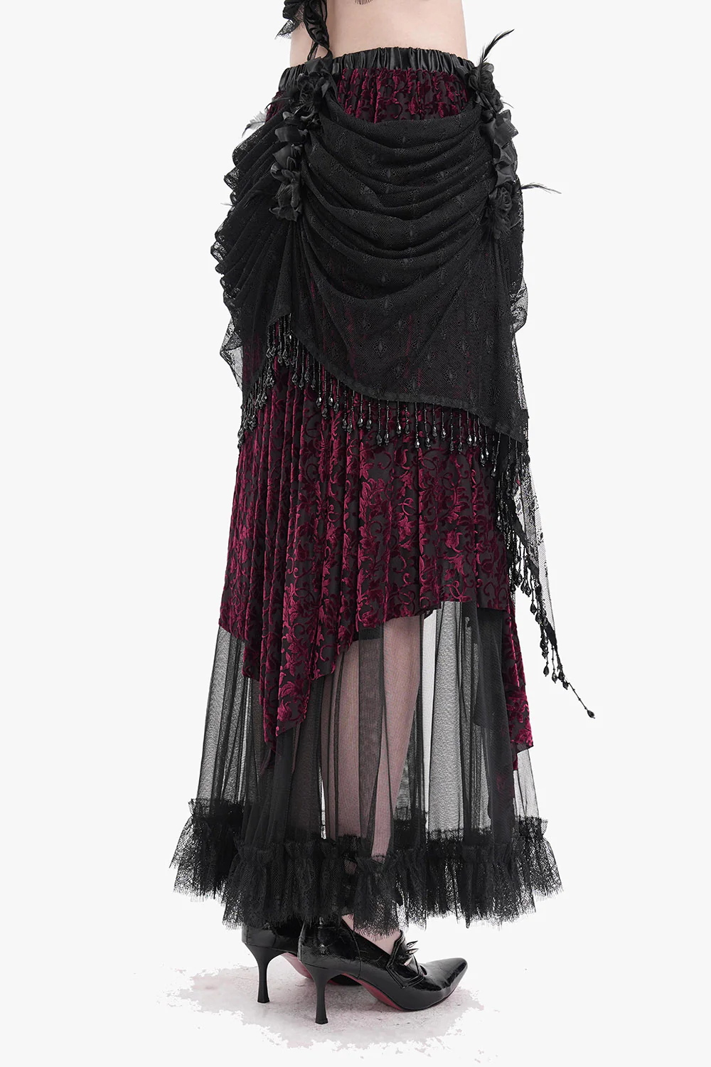 Draped in Darkness Beaded Maxi Skirt - Image 2