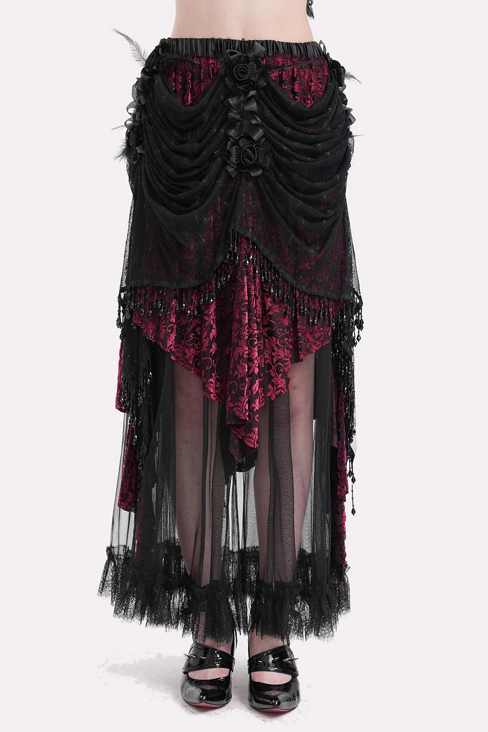 Draped in Darkness Beaded Maxi Skirt - Image 3