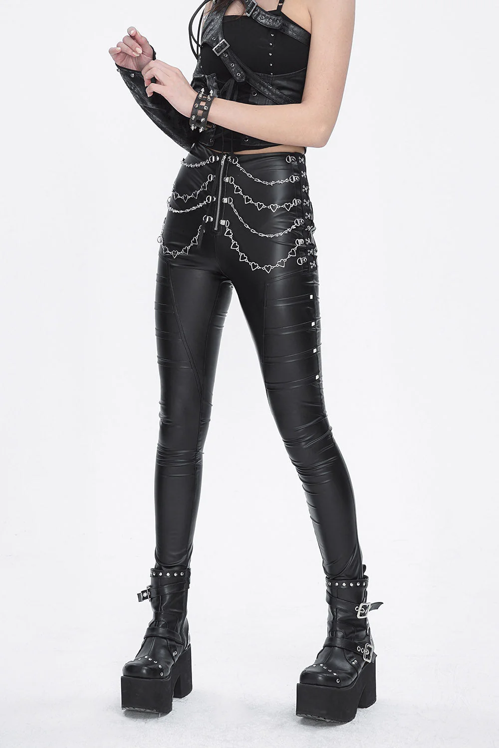 Drawn to Darkness Vegan Leather Skinny Pants - Image 4