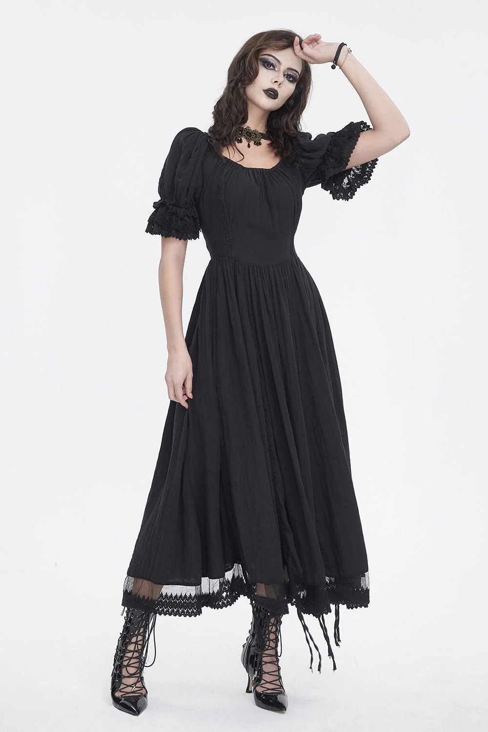 Dreary Prairie Black Bustle Dress - Image 2