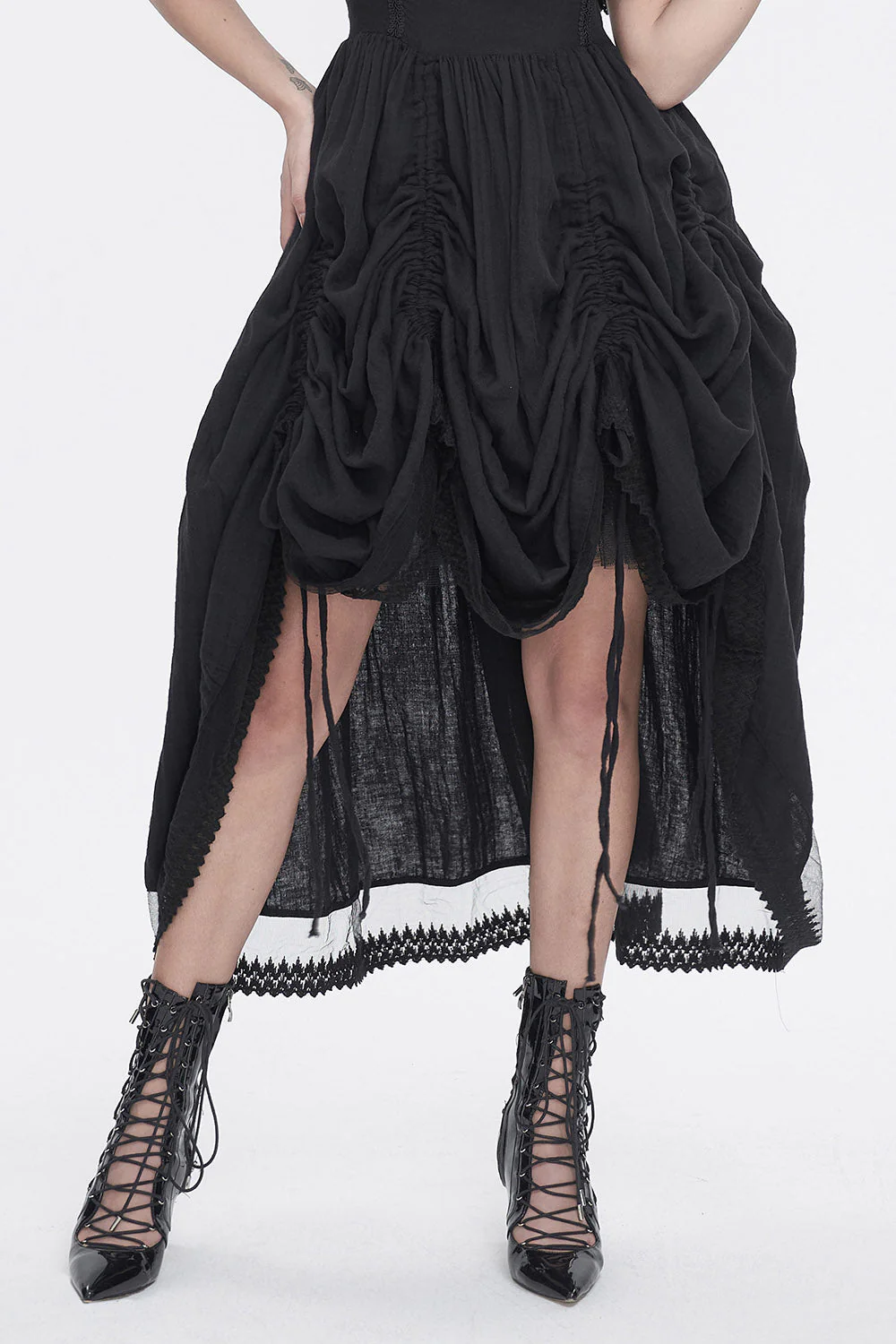 Dreary Prairie Black Bustle Dress - Image 8