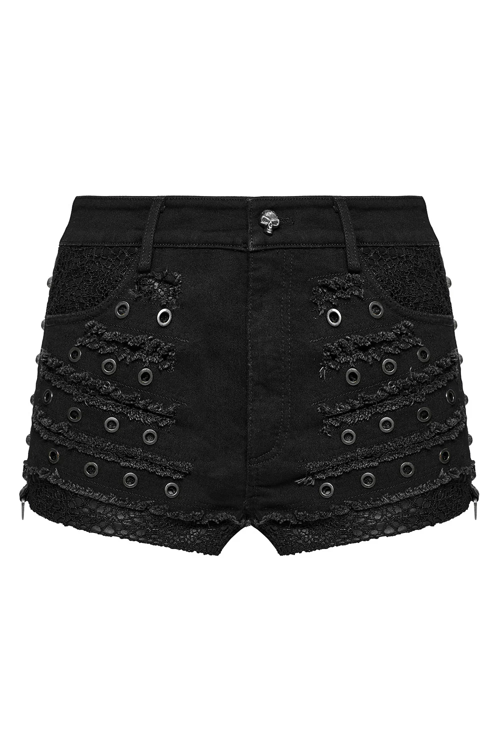Eclipse Distressed Studded Shorts