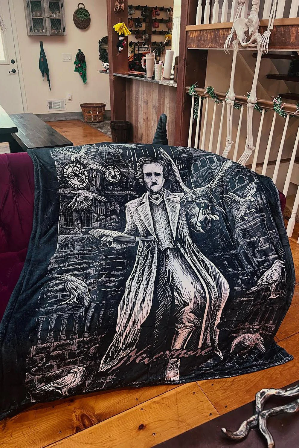 Edgar Allan Poe Throw Blanket - Image 3