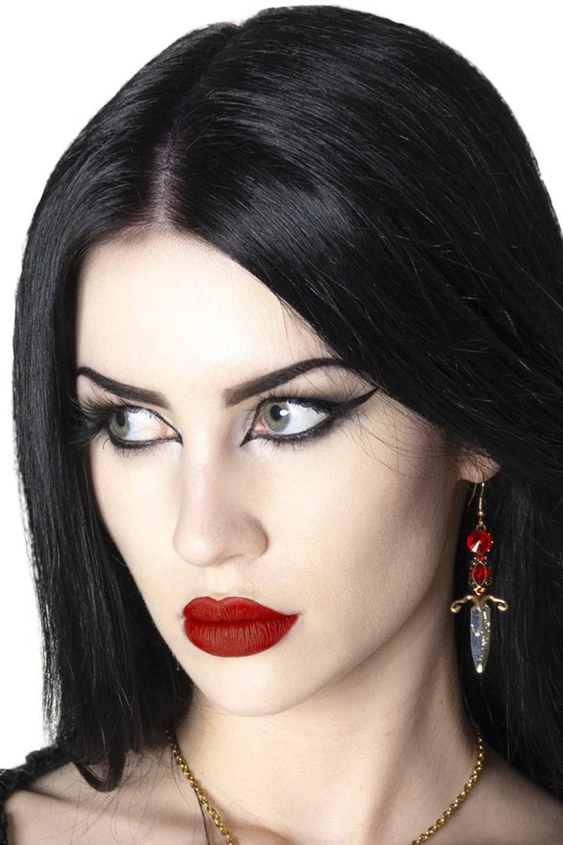 Elvira Dagger Earrings [RED] - Image 2