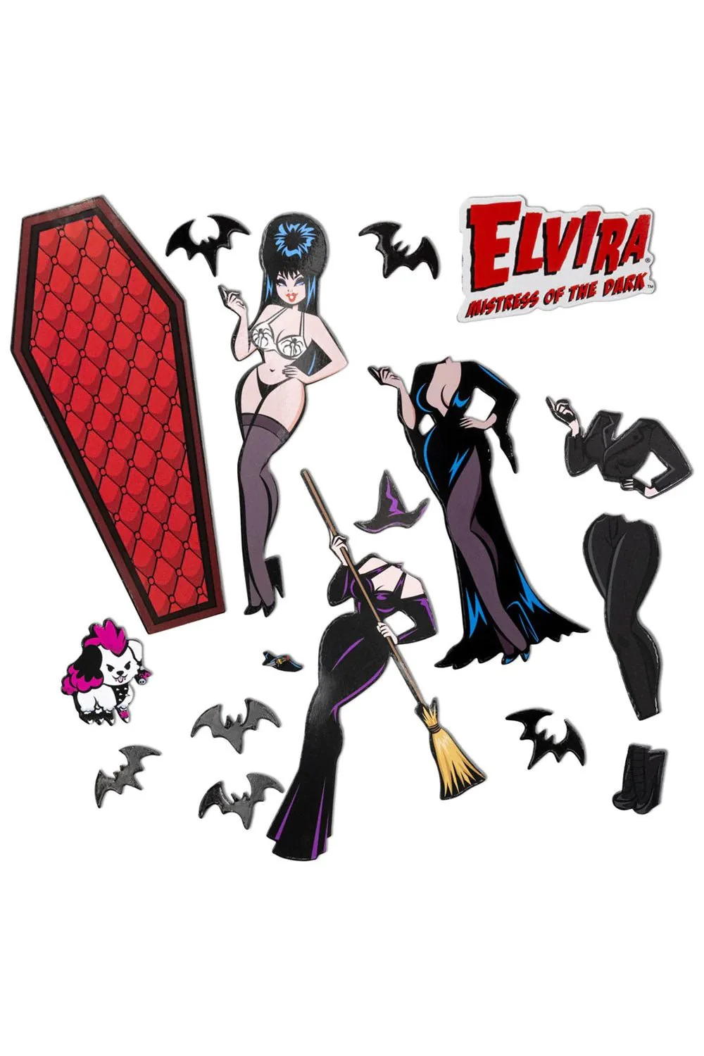 Elvira Mistress Of The Dark Coffin Dress Up Magnet Set - Image 3
