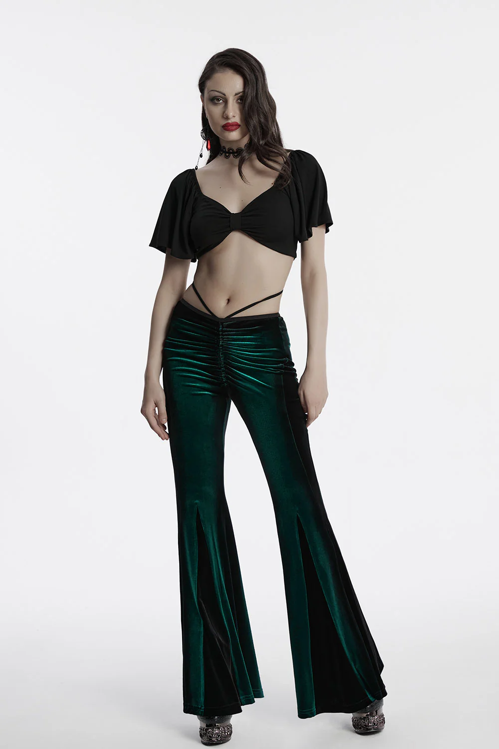 Emerald Stone Velvet Flares [Green] - Image 2