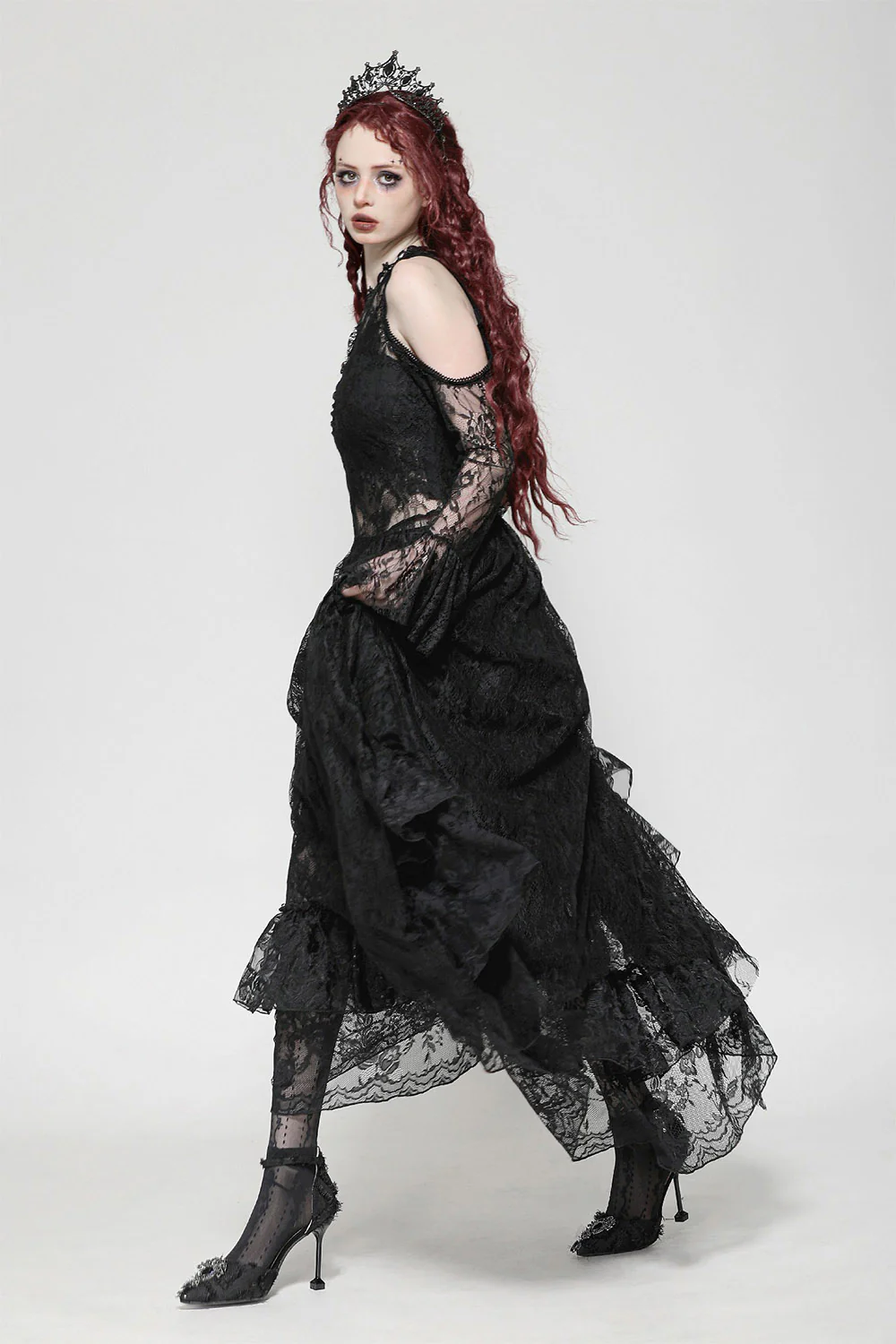 Ethereal Cold Shoulder Lace Dress - Image 4
