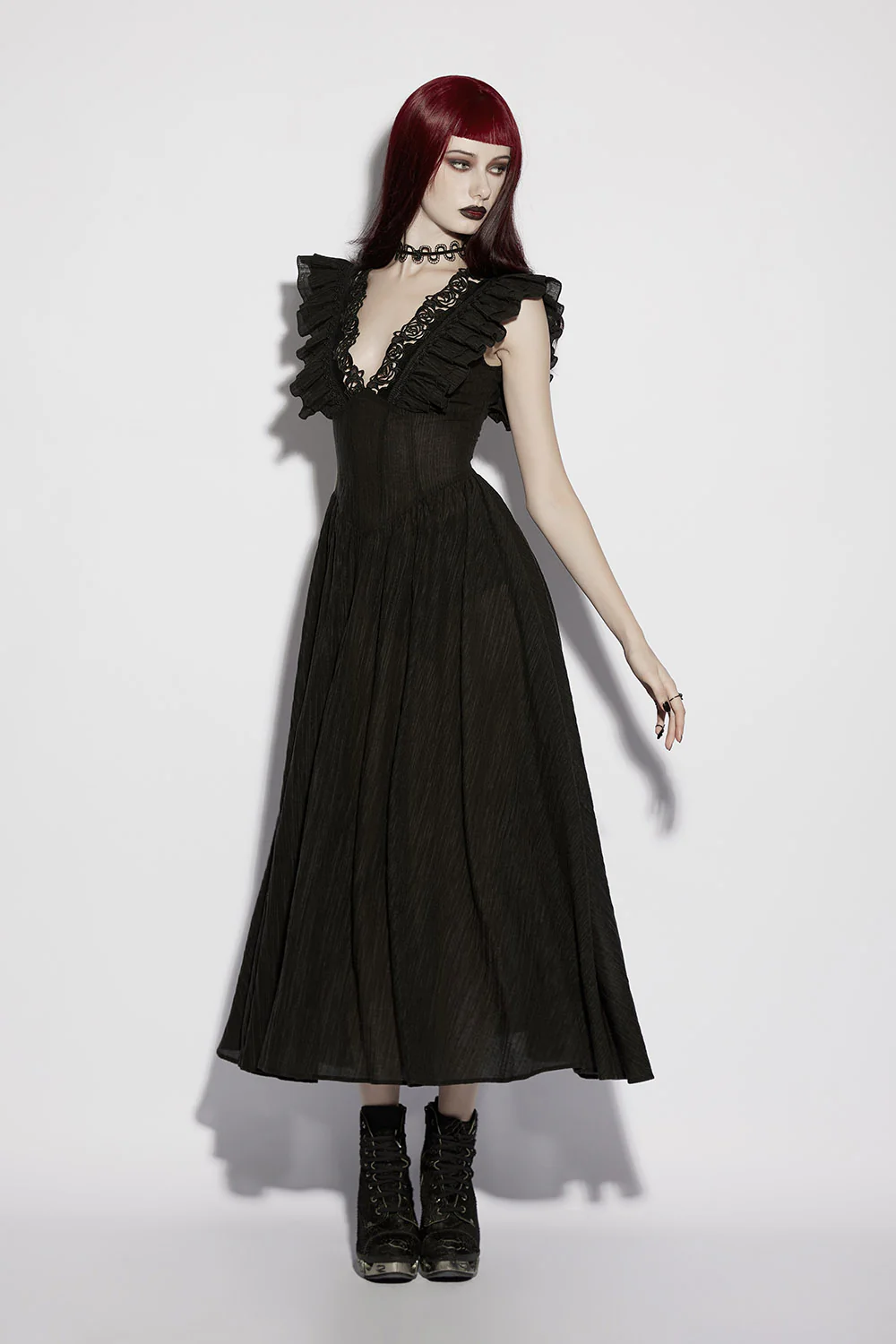 Fatal Blooms Ruffle Dress