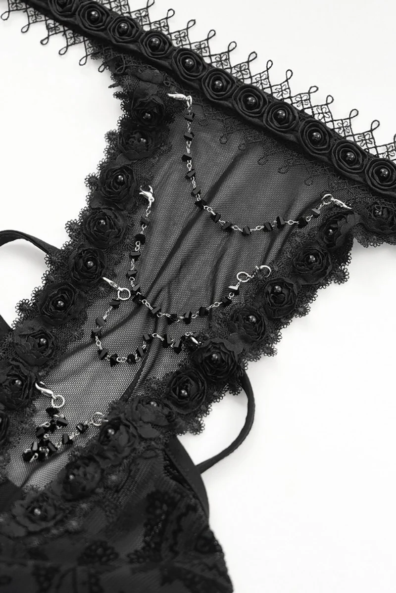 Flared Lace Sleeve Vintage Goth Top - Image 10