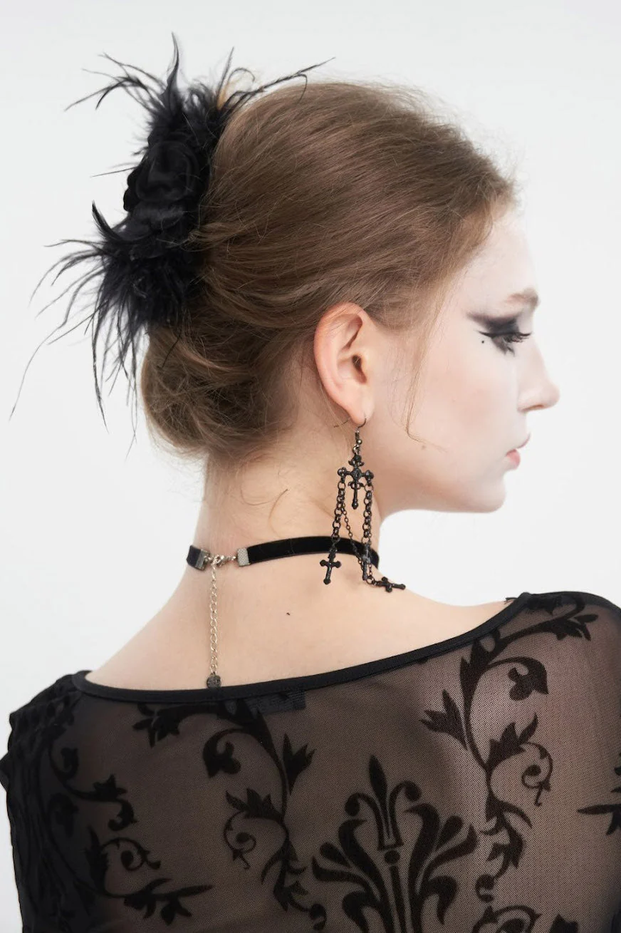 Floral Feathered Hair Claw - Image 7