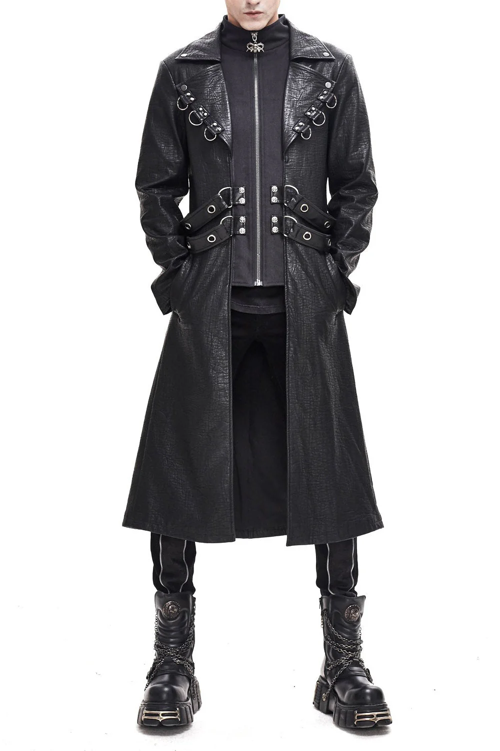 General Death Military Goth Trench Coat - Image 4