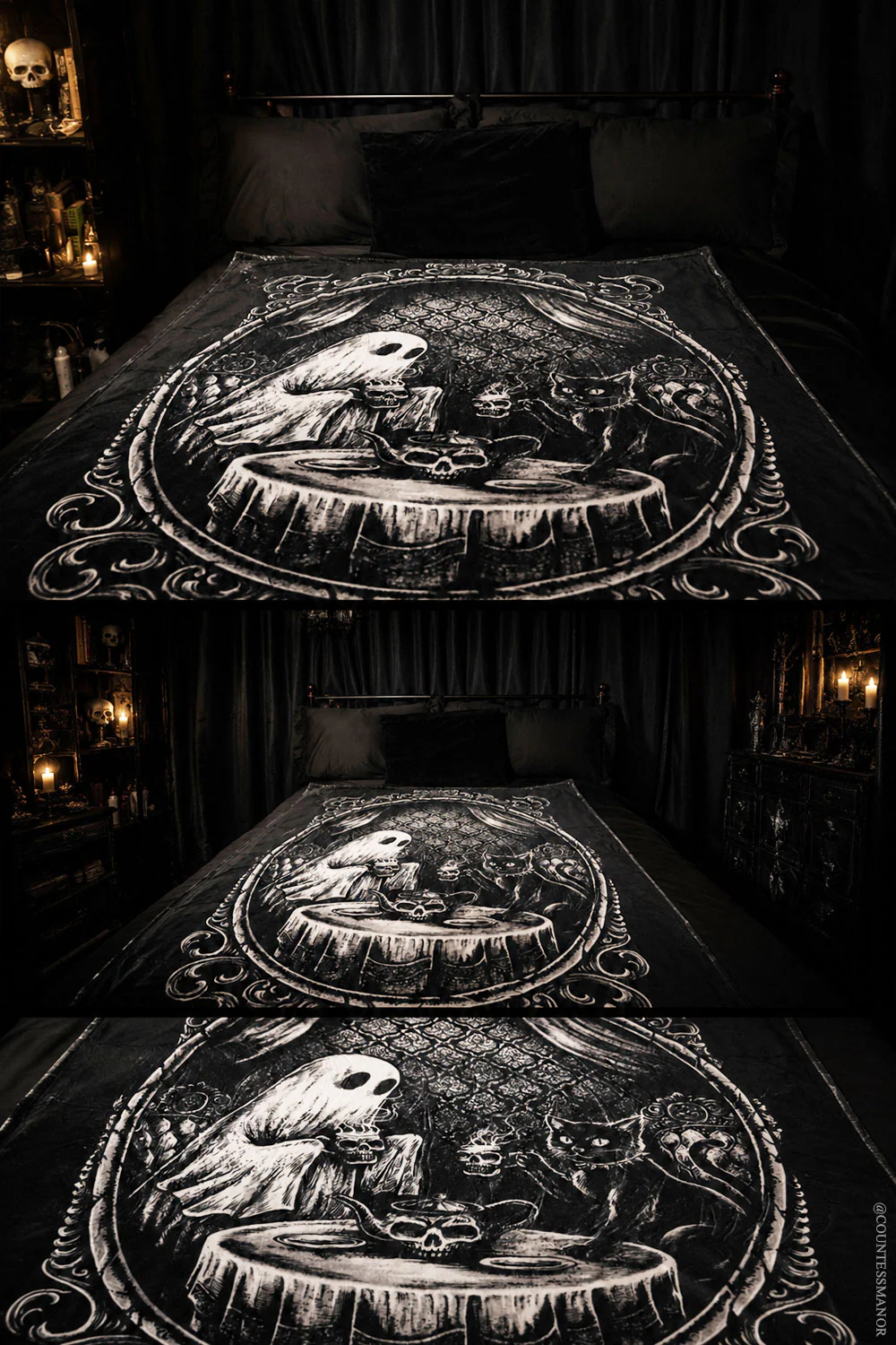 Ghostly Tea Time Throw Blanket - Image 2