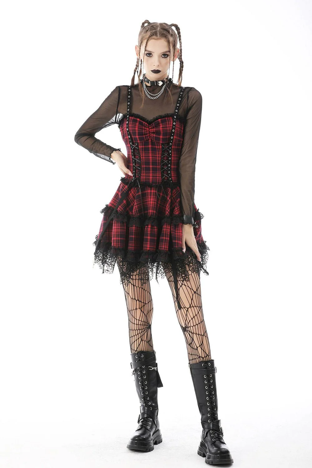 Girl in the Band Plaid Punk Dress - Image 2