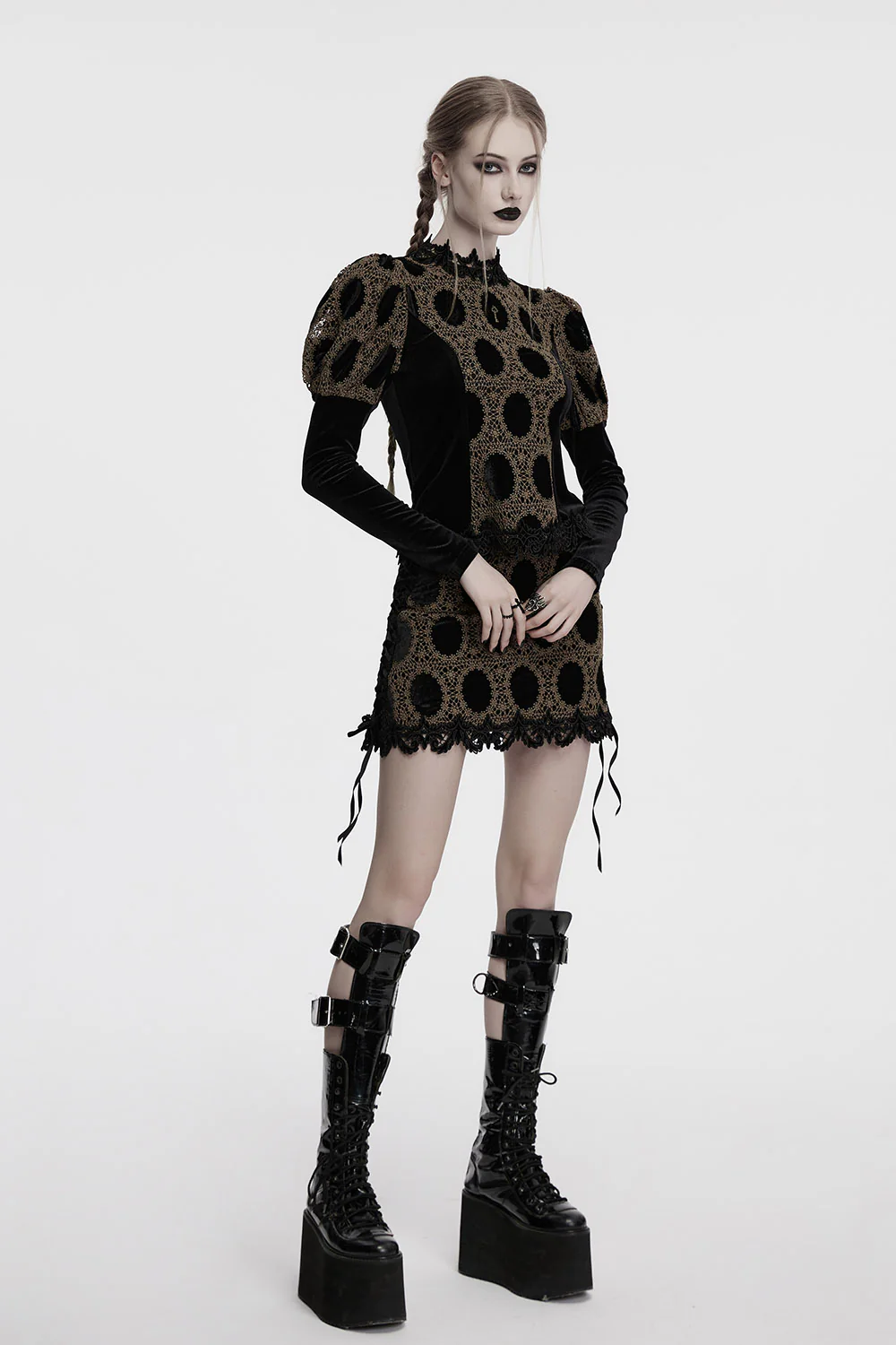 Gloomkey Antiquated Lace Top [Black/Copper] - Image 2