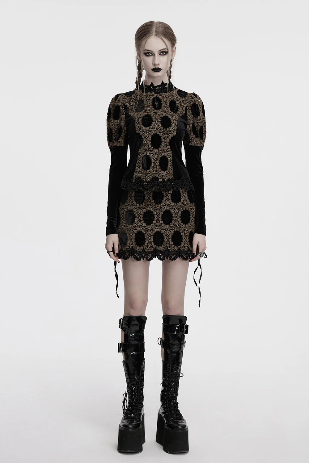 Gloomkey Antiquated Lace Top [Black/Copper] - Image 7
