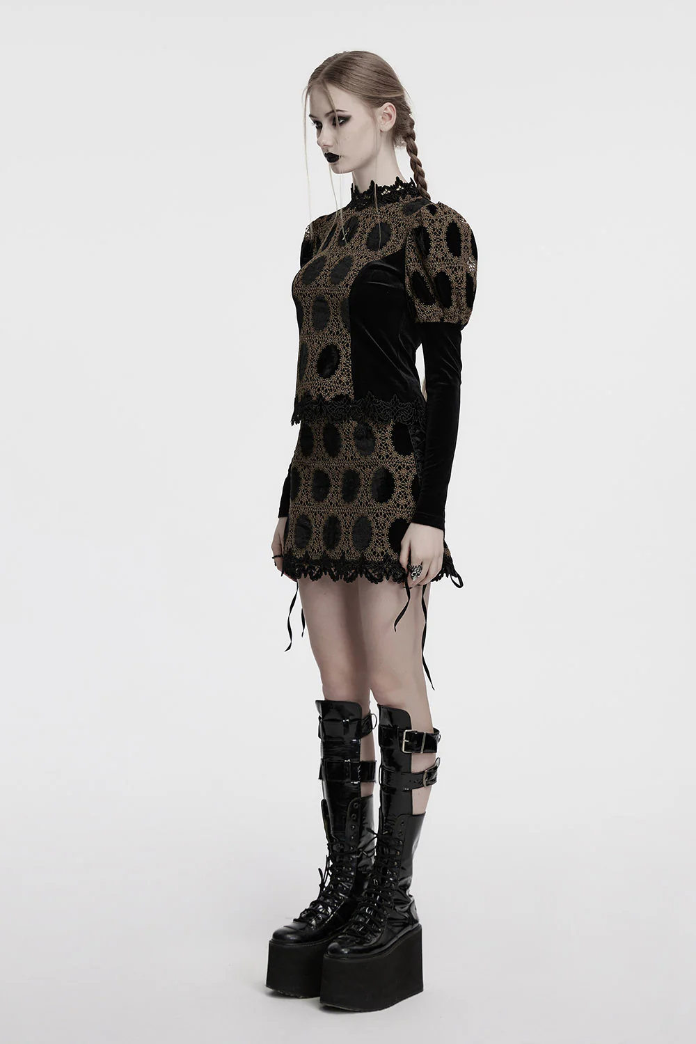 Gloomkey Antiquated Lace Top [Black/Copper] - Image 8