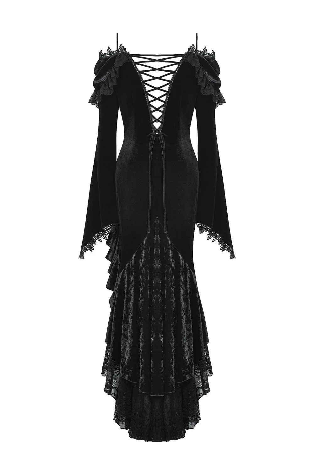 Gloomstone Leg Slit Lace-Up Dress - Image 7