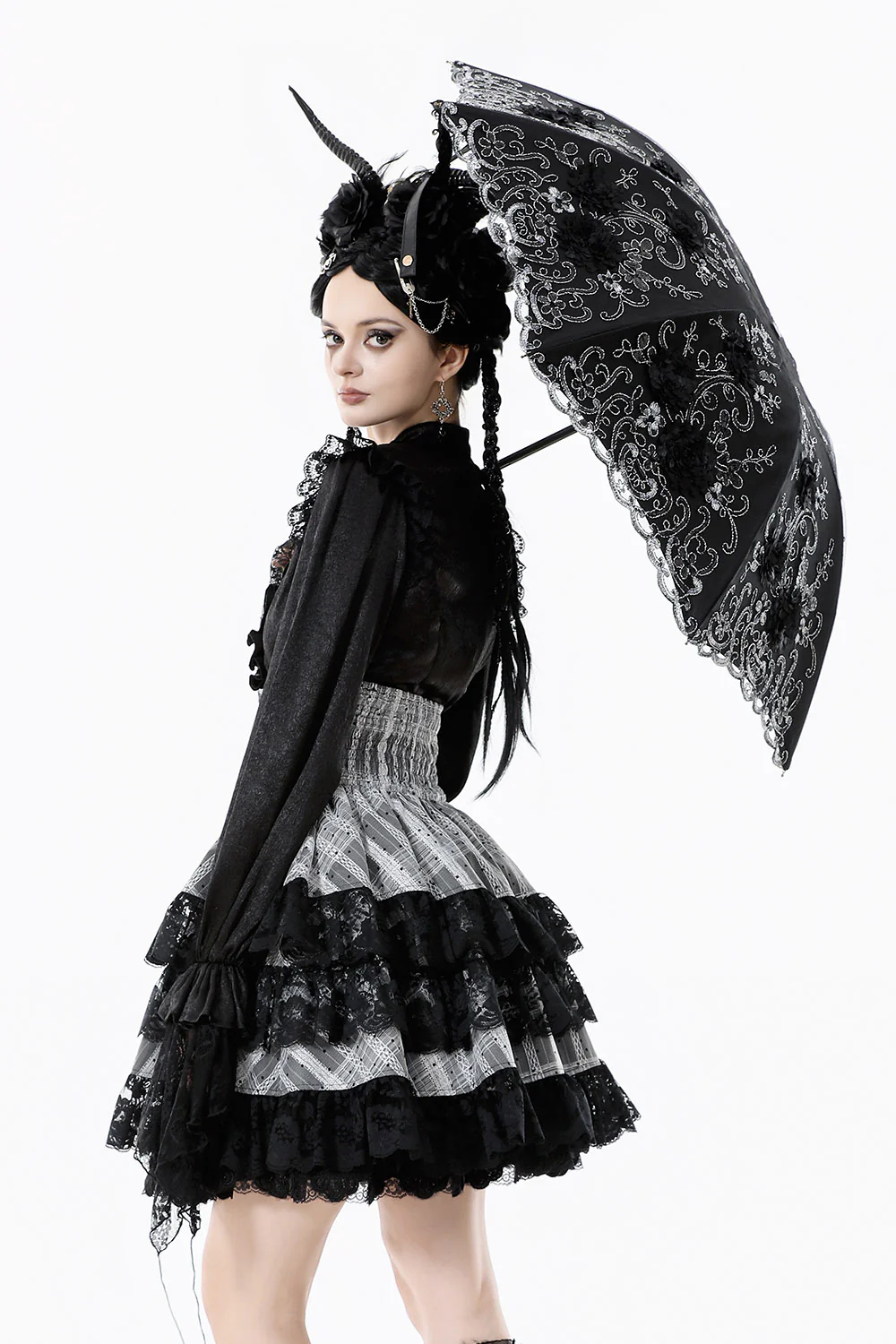 Gloomy Blooms Lace Umbrella