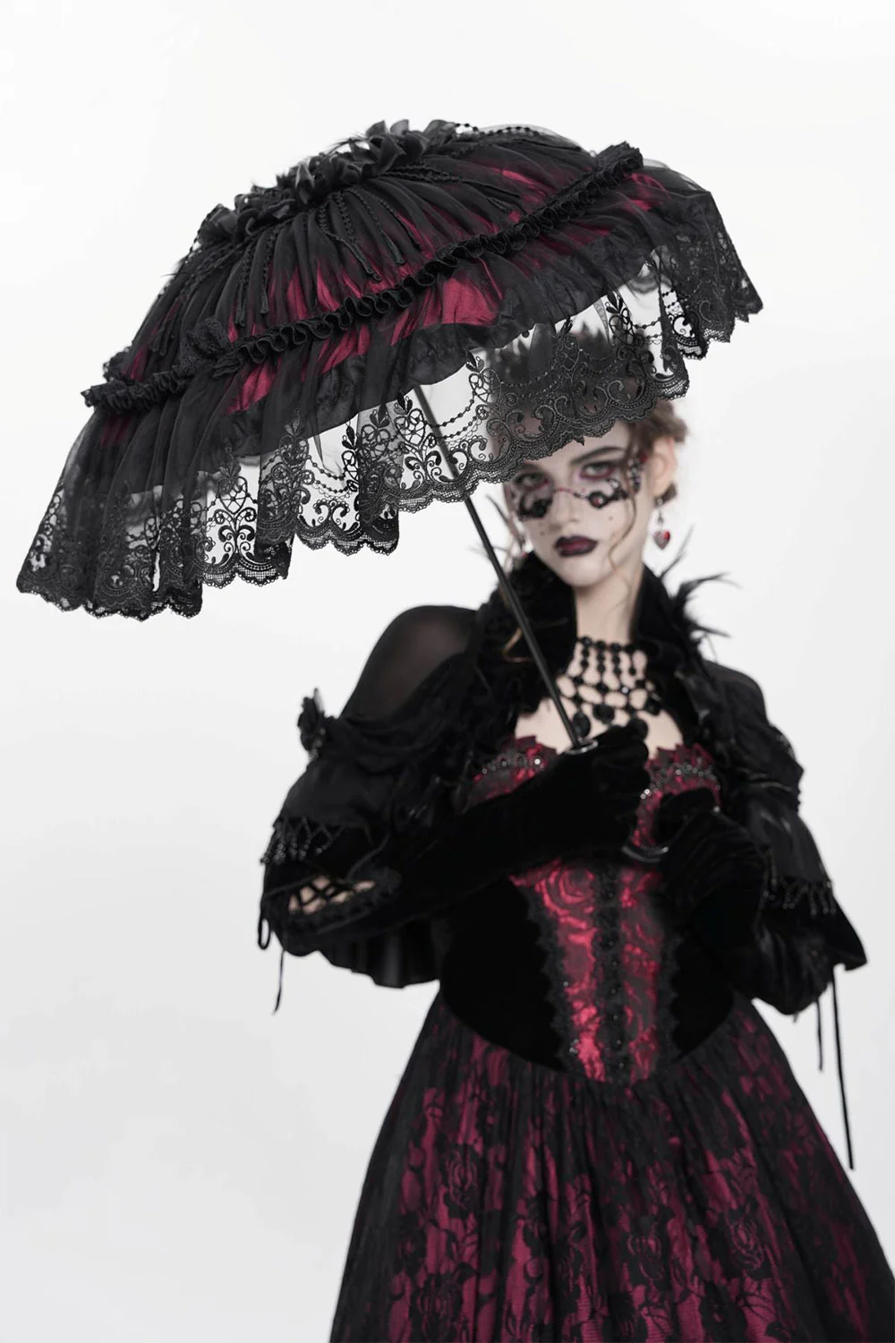 Gloomy Gardens Gothic Lace Parasol - Image 2