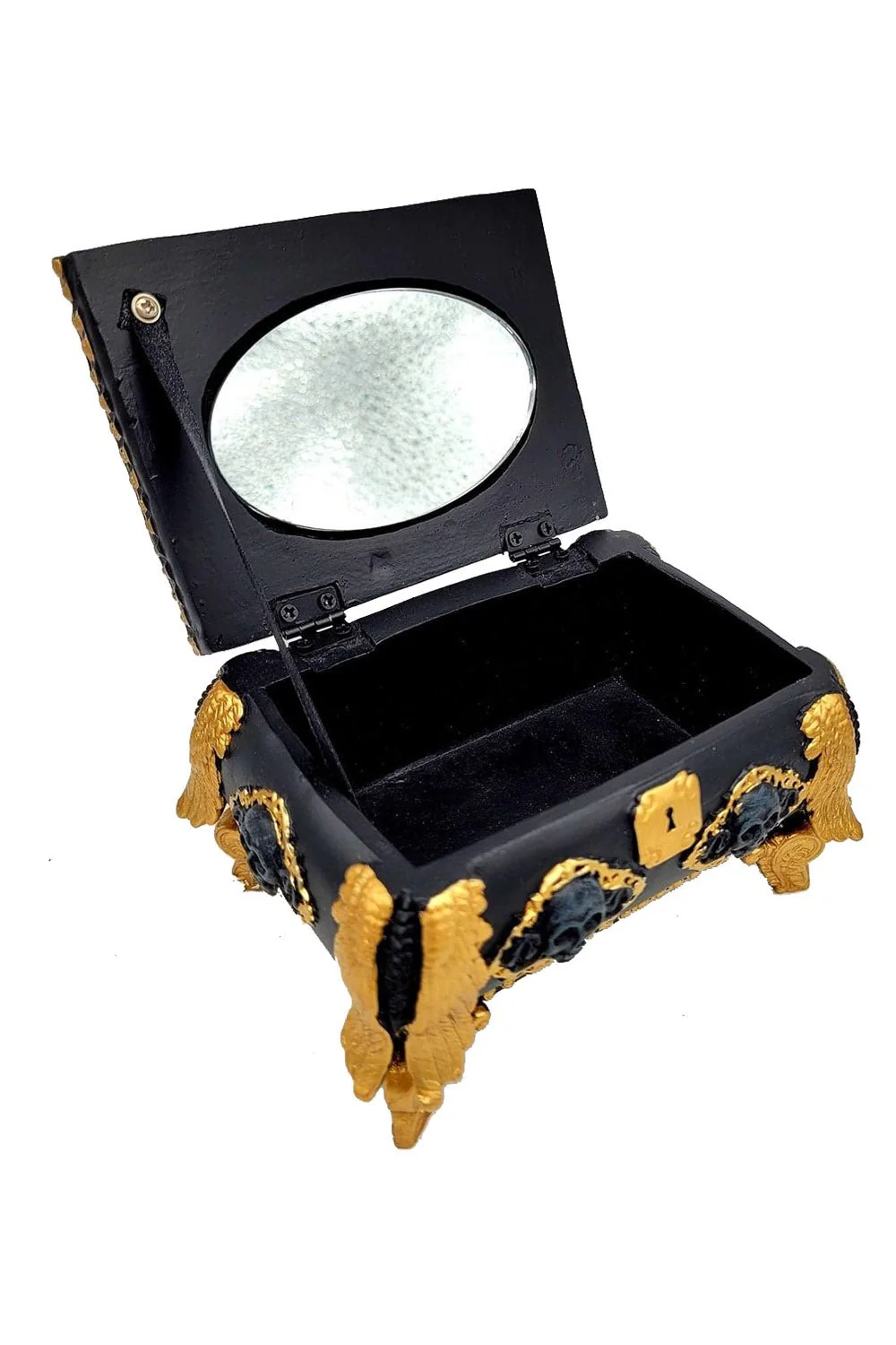 Gold and Black Skull Jewelry Box - Image 3