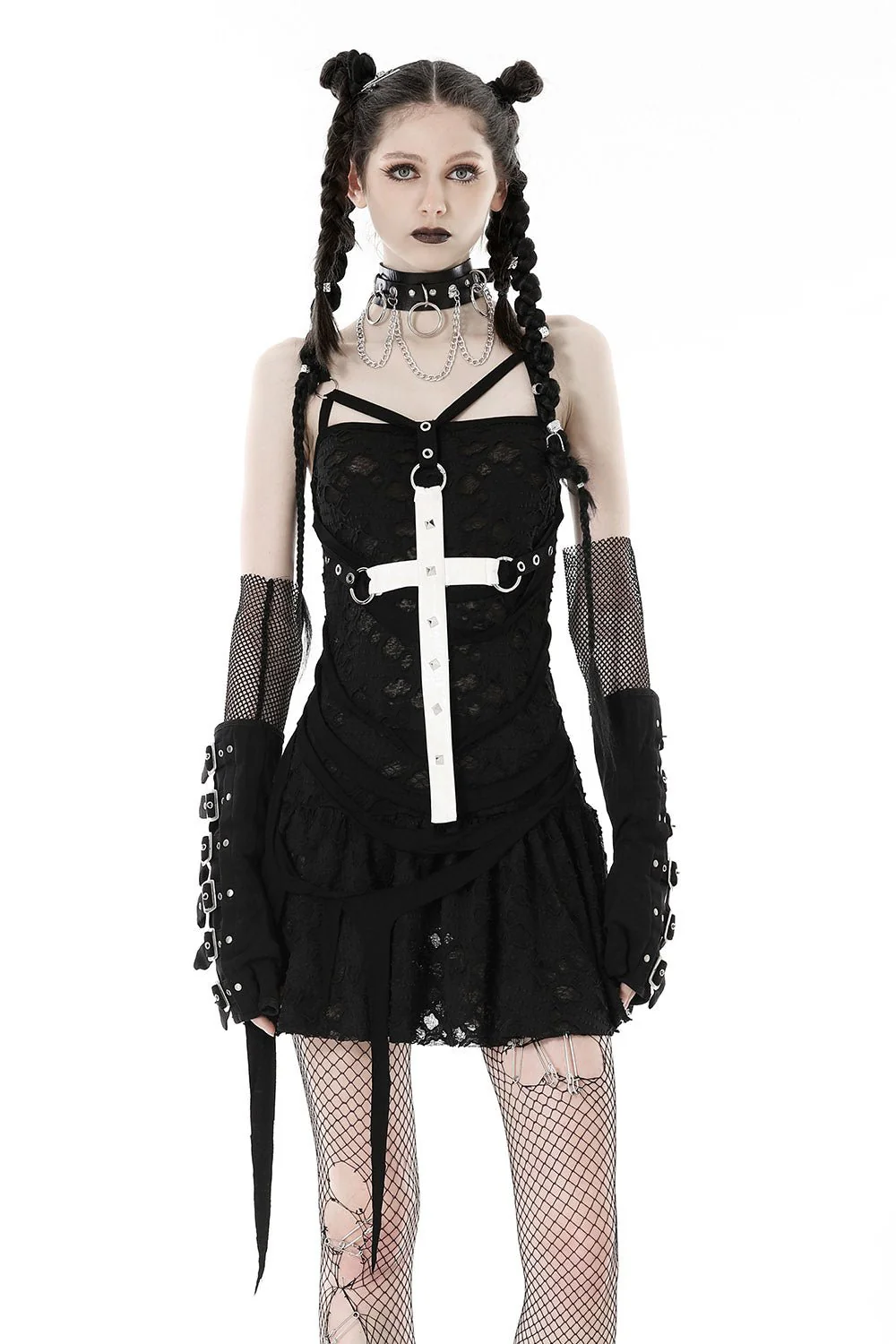 Gothic Cross Distressed Dress - Image 5