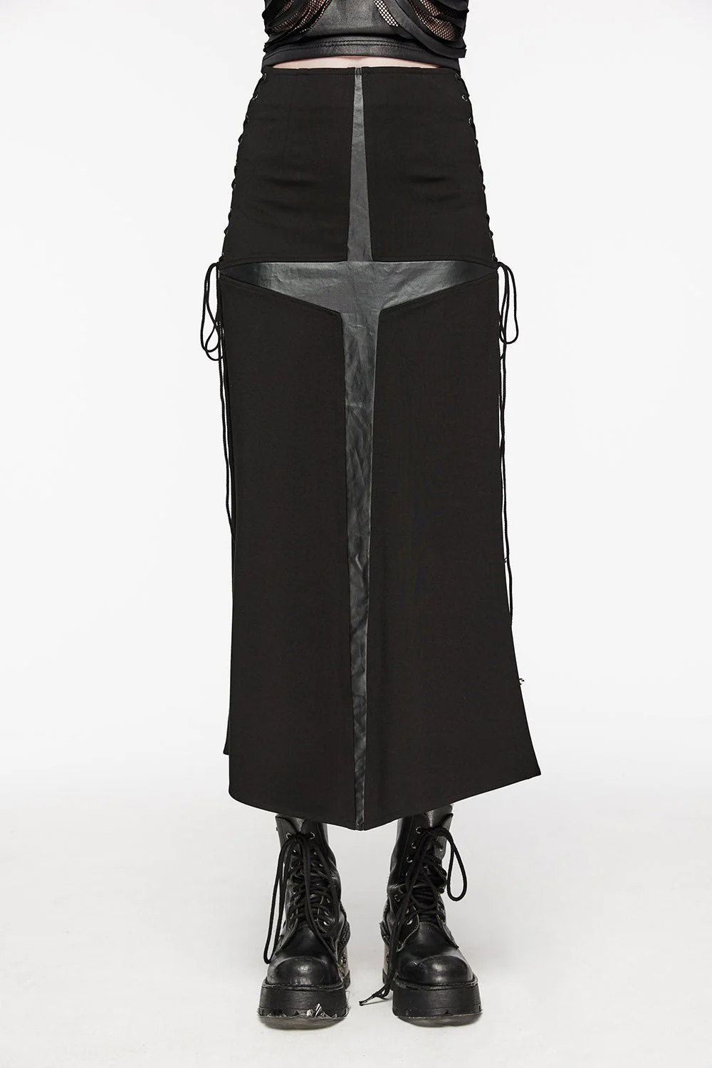 Gothic Cross High-Waisted Maxi Skirt - Image 4