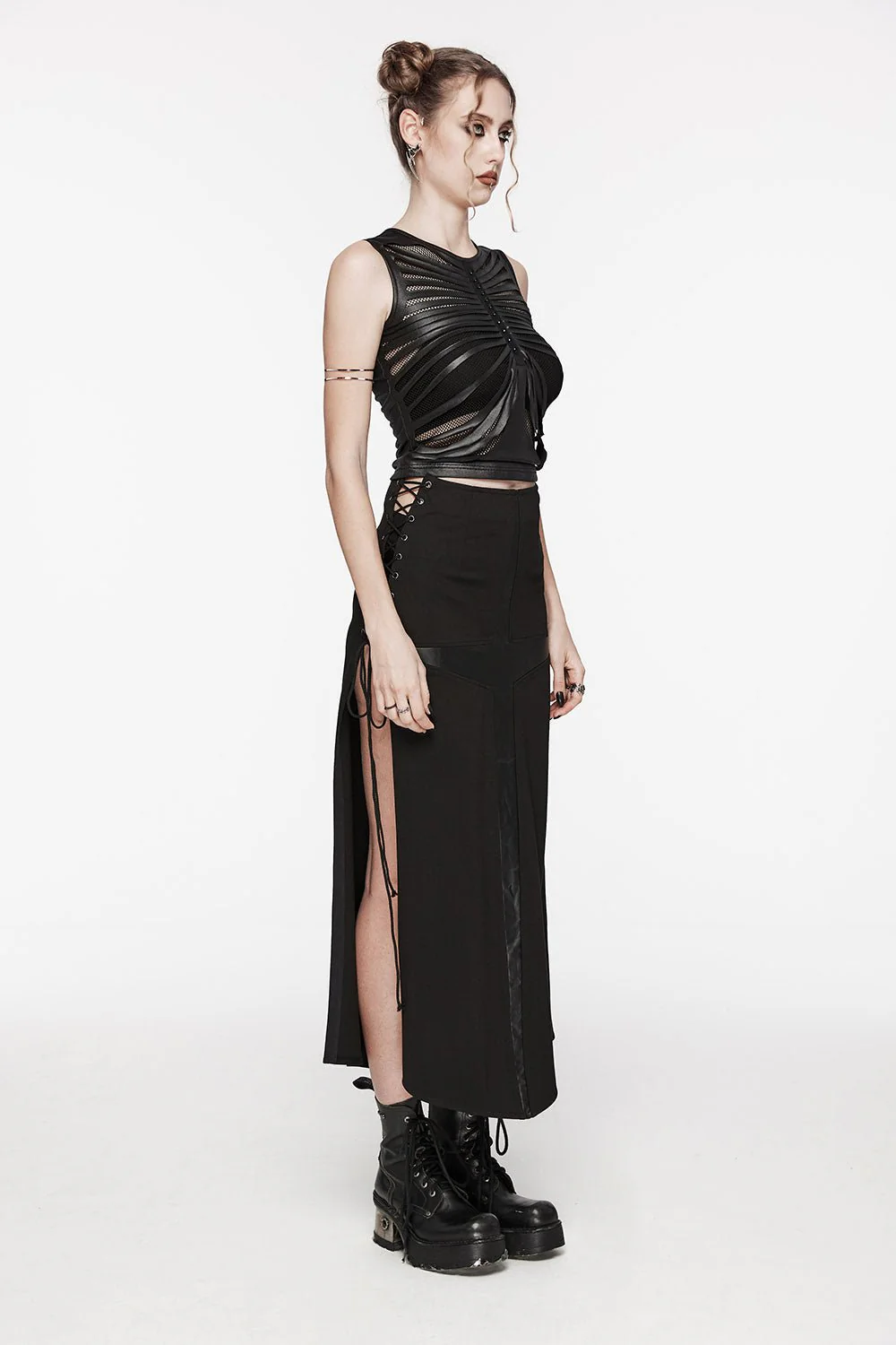 Gothic Cross High-Waisted Maxi Skirt - Image 6